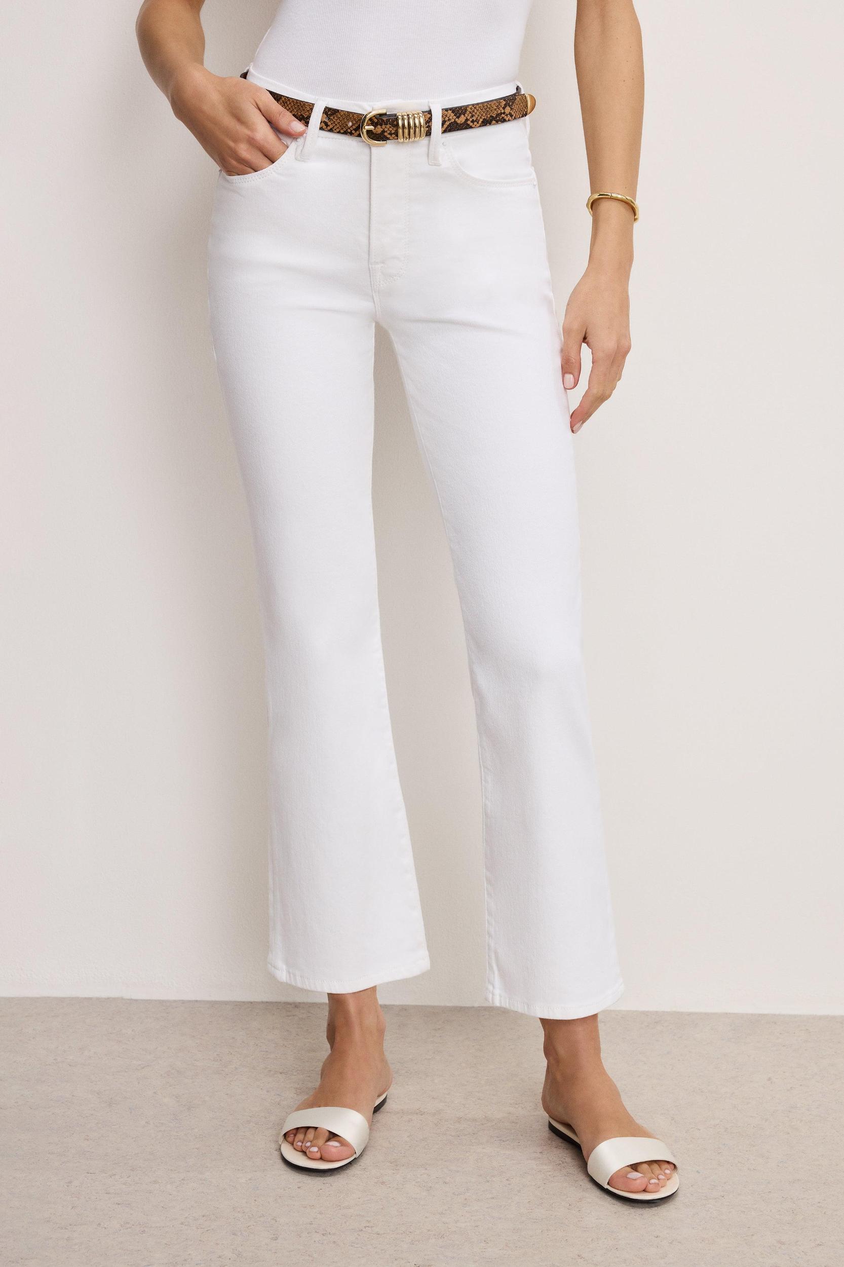 GOOD LEGS CROP MINI BOOT JEANS | WHITE001 Product Image