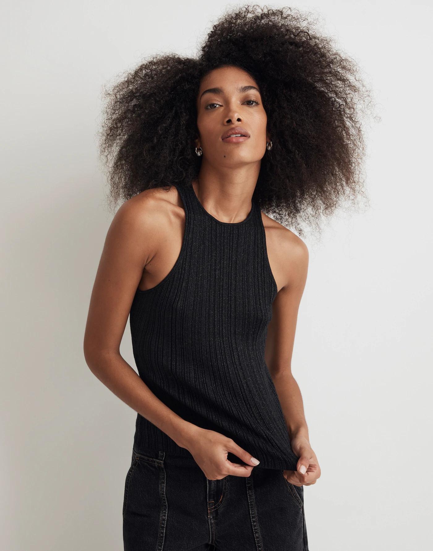 The Signature Shimmer Knit Cutaway Sweater Tank Product Image