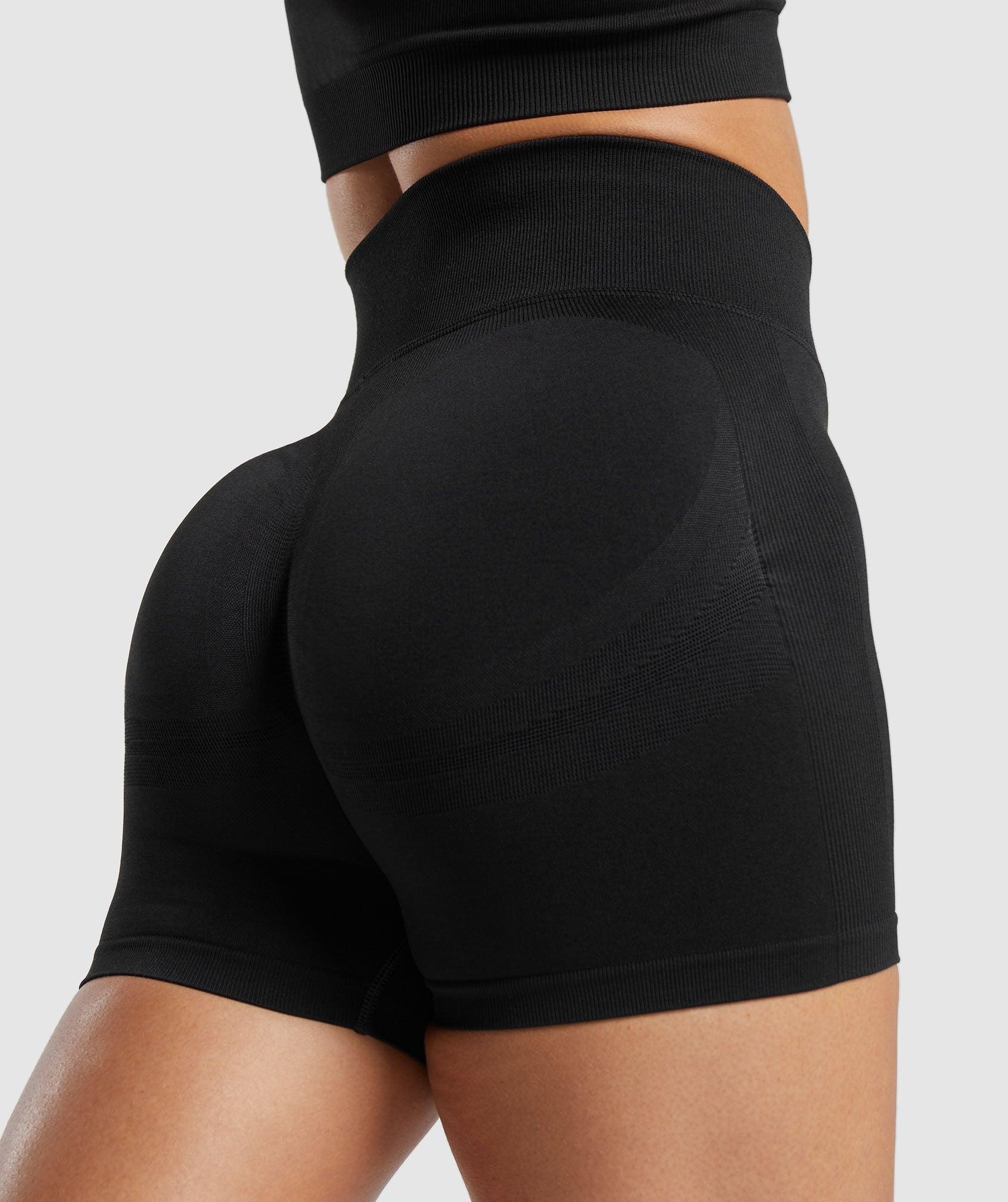 Gymshark Lift Seamless Shorts - Black/Black Marl Female Product Image