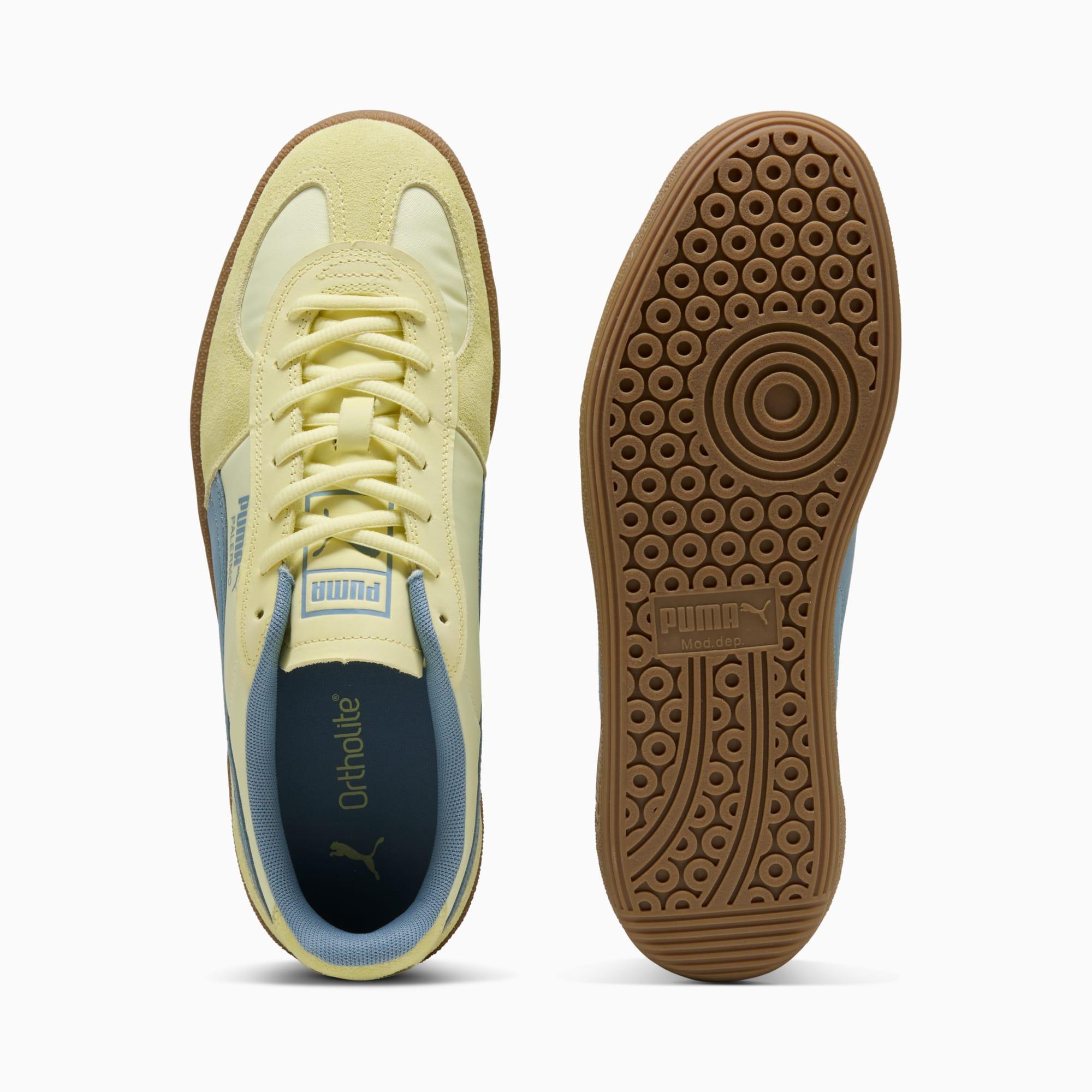 PUMA Palermo Pop Unisex Shoes in Gold Moon/Cool Blue Product Image
