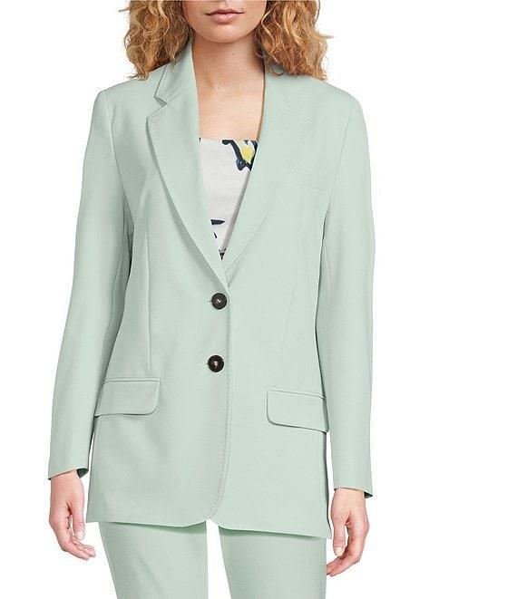 Marella Rubens Stretch Microfiber Canvas Notch Lapel Collar Long Sleeve Two-Button Jacket Product Image