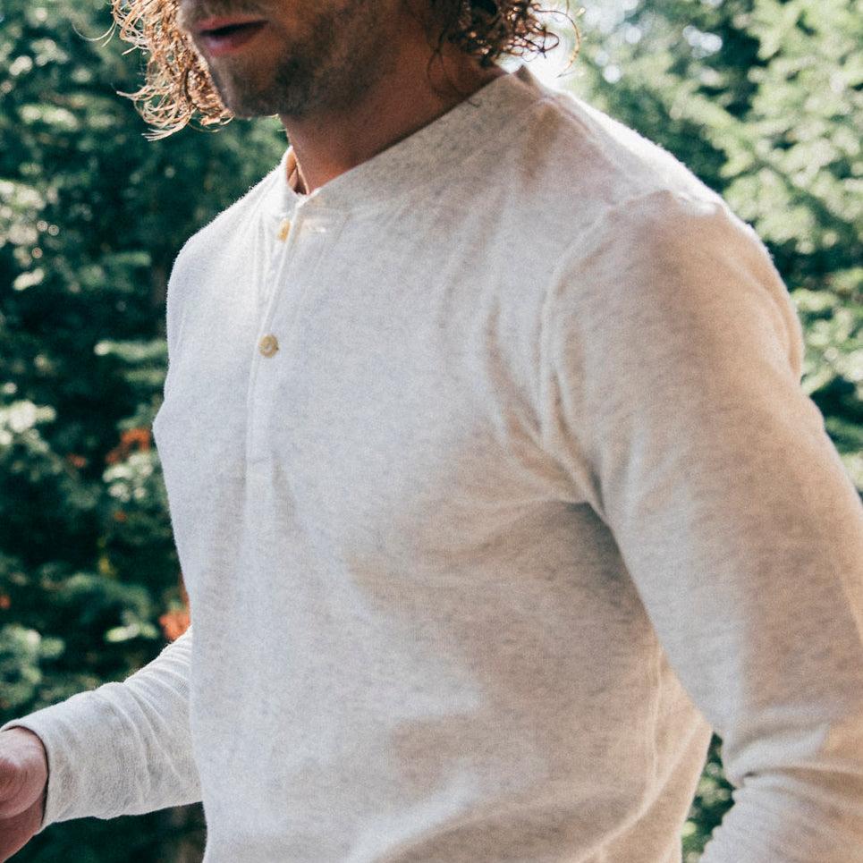 New Windsor Double Cloth Henley - Oatmeal Heather Product Image