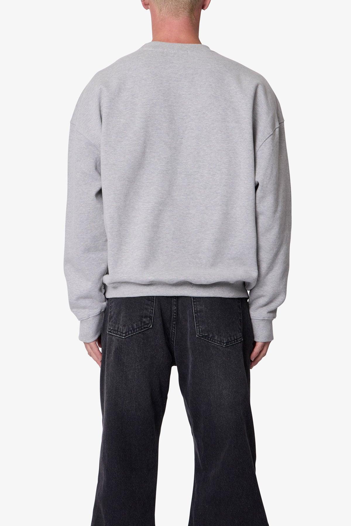Heavy Basic Crewneck Sweater - Heather Grey Product Image
