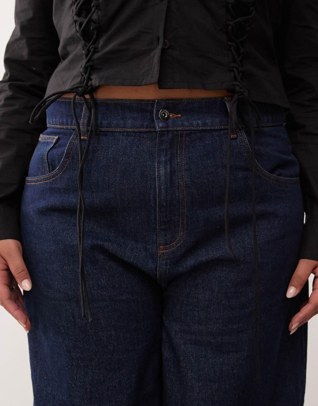 COLLUSION X002 Plus baggy jeans in rinse wash Product Image