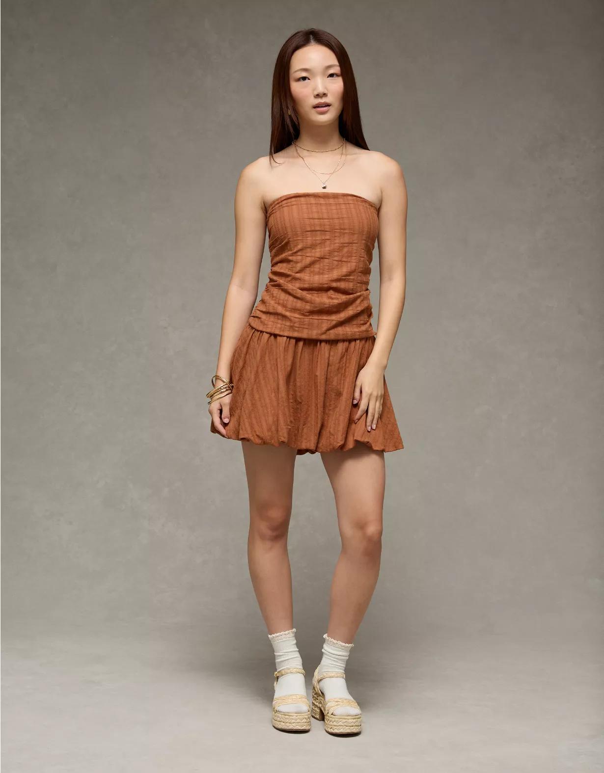 AE Strapless Drop Waist Bubble Dress Product Image