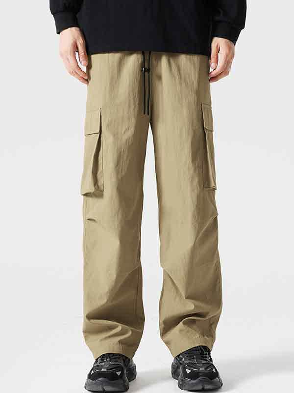 Men's Loose Straight Large Pocket Cargo Pants Product Image