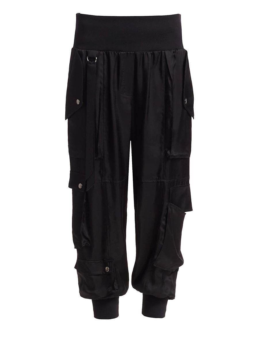 Harmony Satin Cargo Jogger Pants Product Image