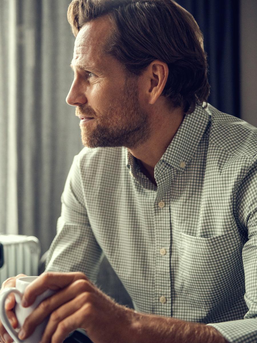 Men's AeroZero Sport Shirt - Olive Gingham Male Product Image