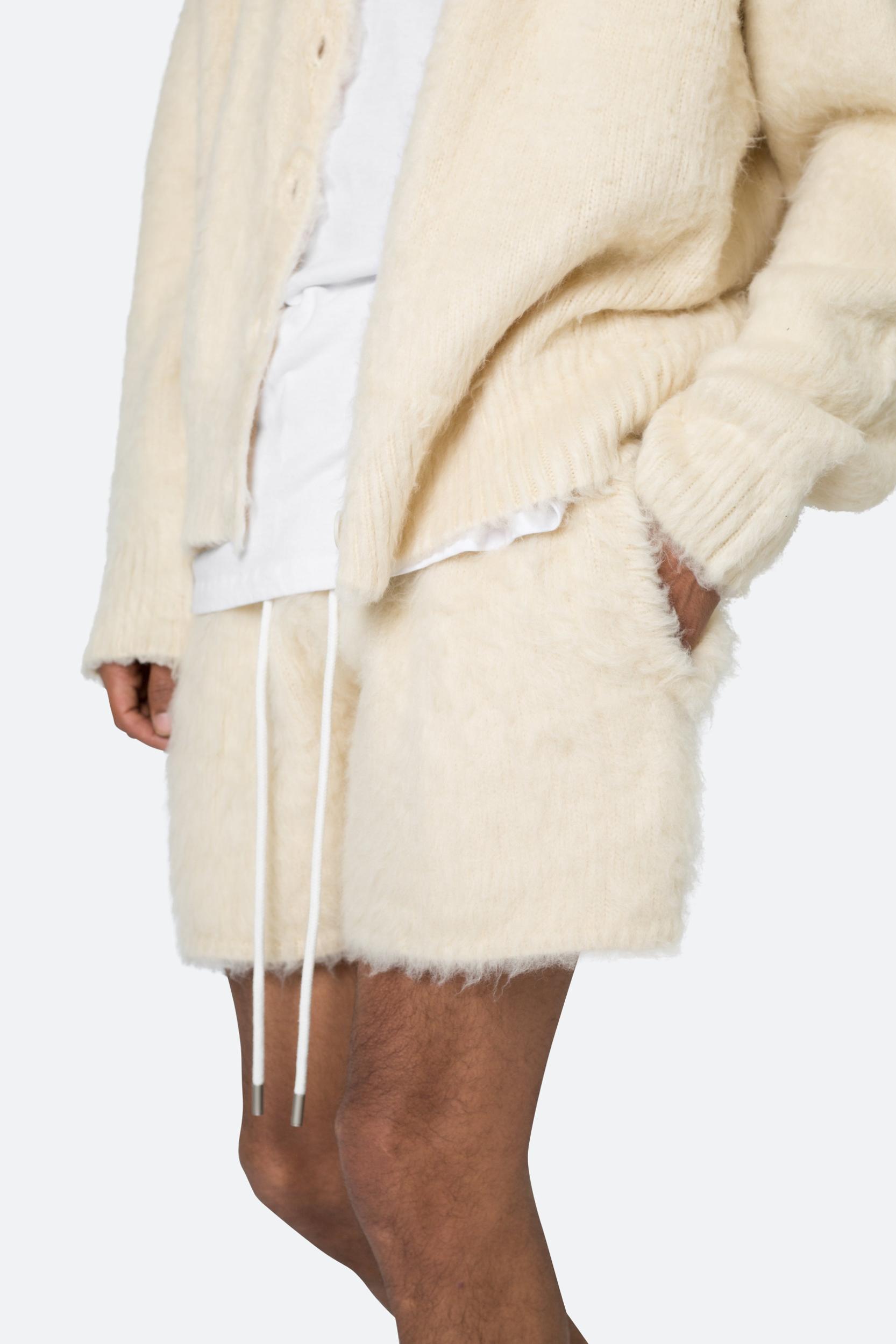 Fuzzy Sweatshorts - Off White Product Image