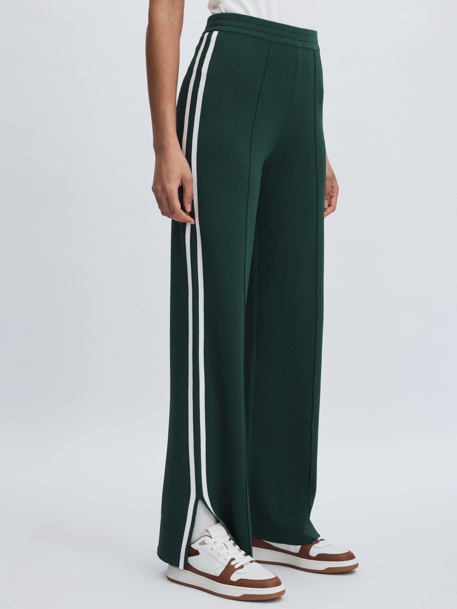 Stripe Knitted Joggers in Green Product Image
