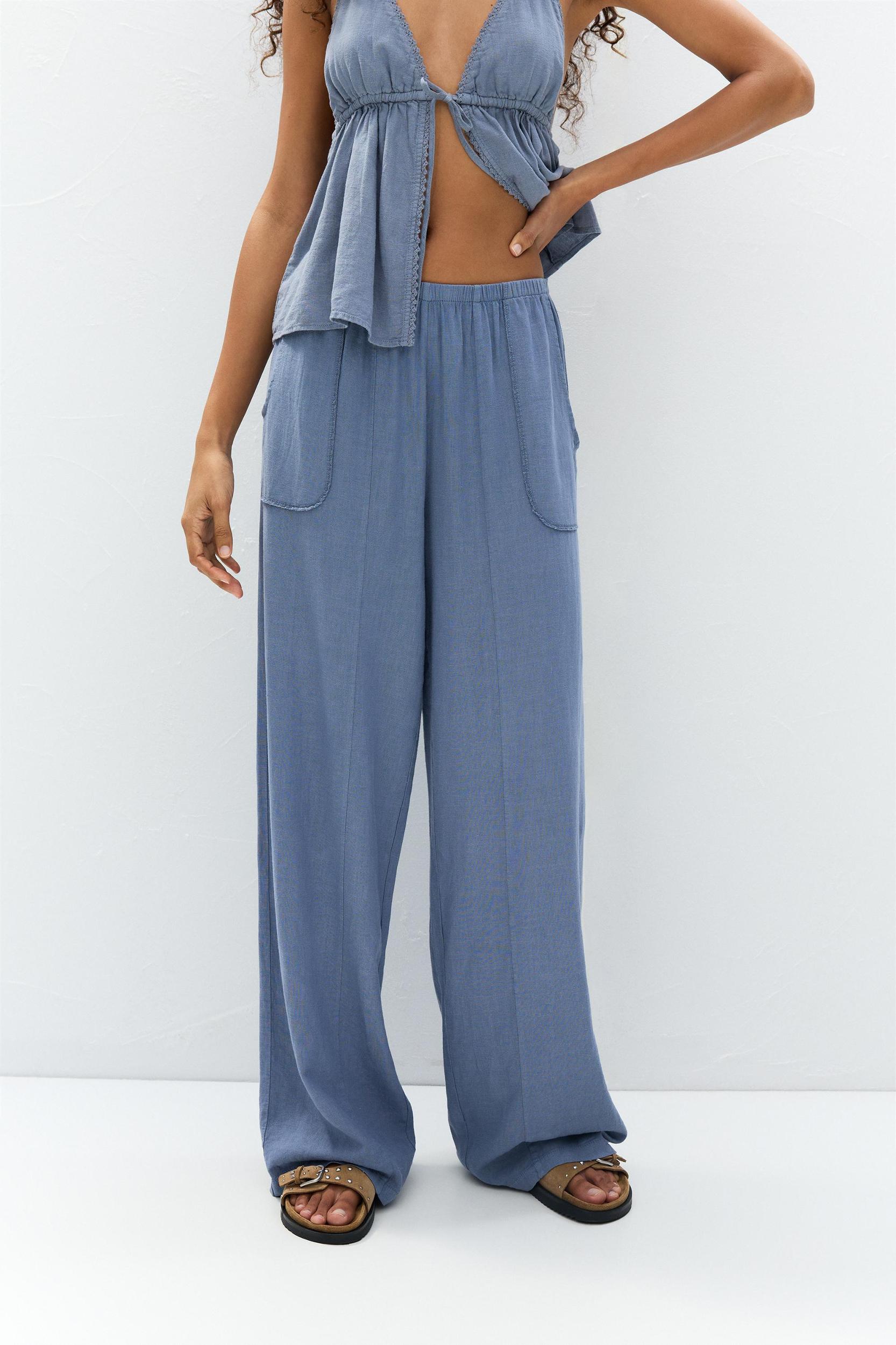 Flowy pants with linen Product Image