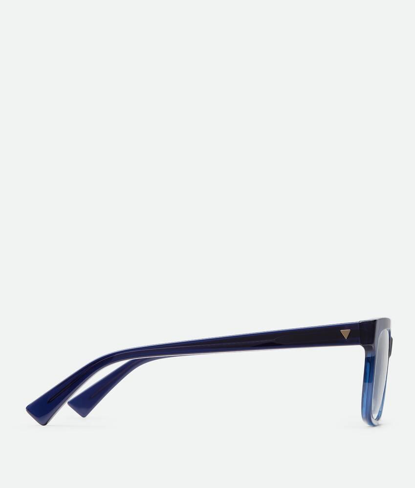 Men's Soft Recycled Acetate Square Eyeglasses in Blue / Transparent Product Image
