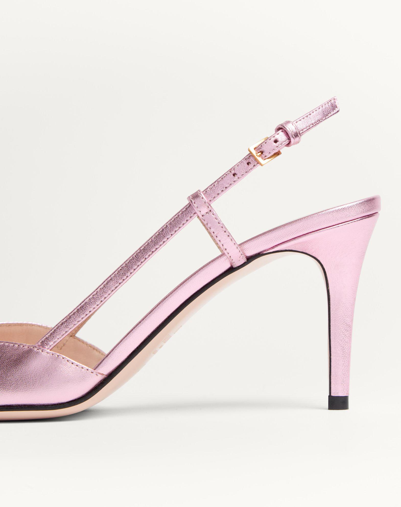 Vlogo Signature Slingback Pump In Laminated Nappa Leather 80Mm Product Image