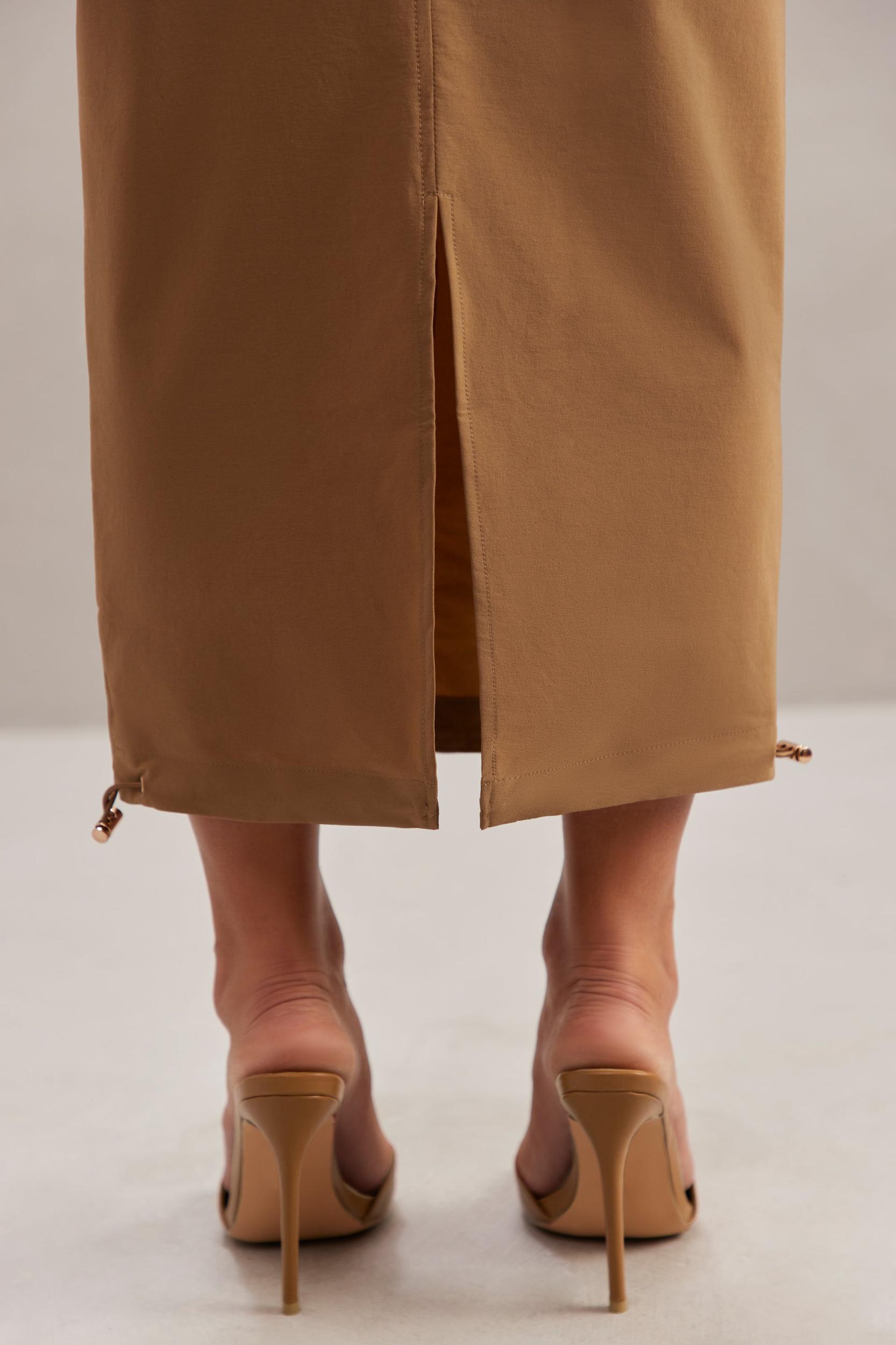 Cargo Maxi Skirt in Tan Product Image