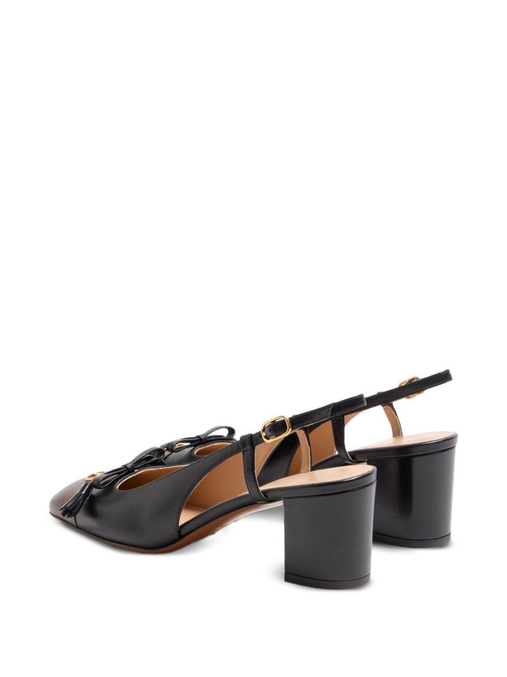 VALENTINO GARAVANI Vlogo 65 Tasseled Two-tone Leather Slingback Pumps In Black Product Image