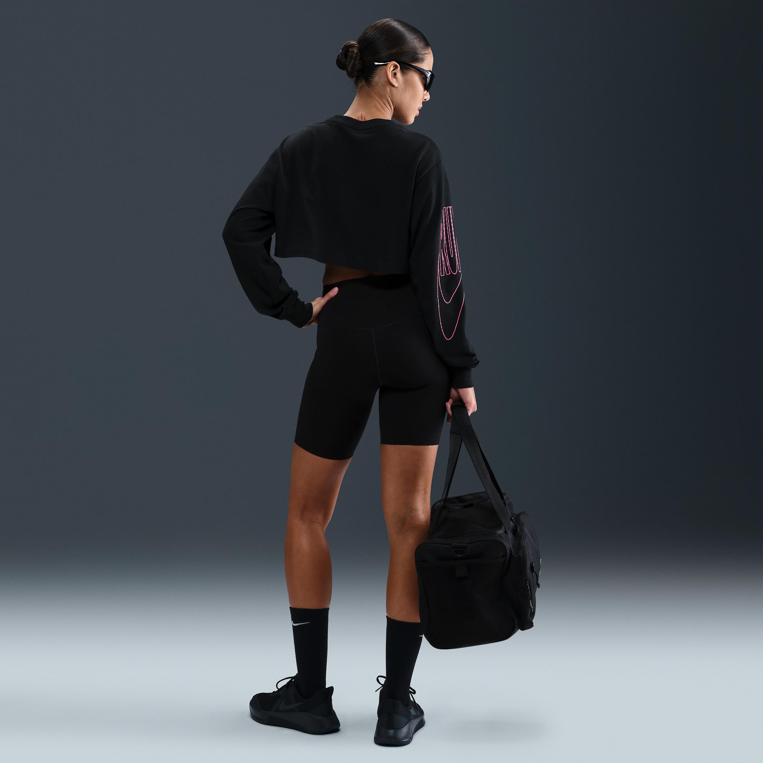 Nike Womens After Dark Tour Oversized Long-Sleeve Cropped T-Shirt | IF4069-010 Product Image