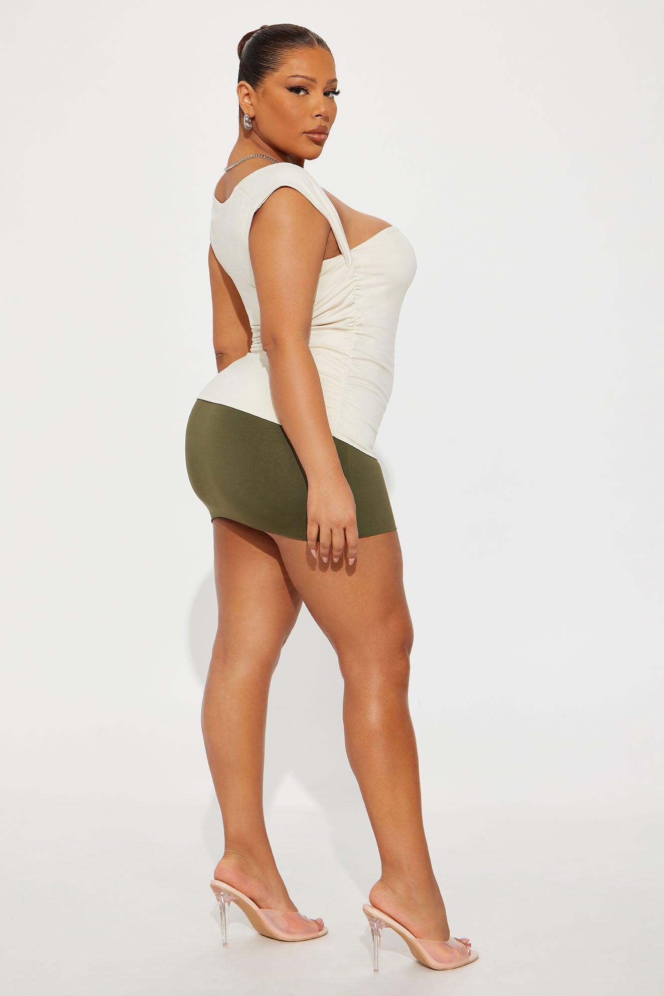 Contour Double Lined Straight Neck Tank Top - Bone Female Product Image