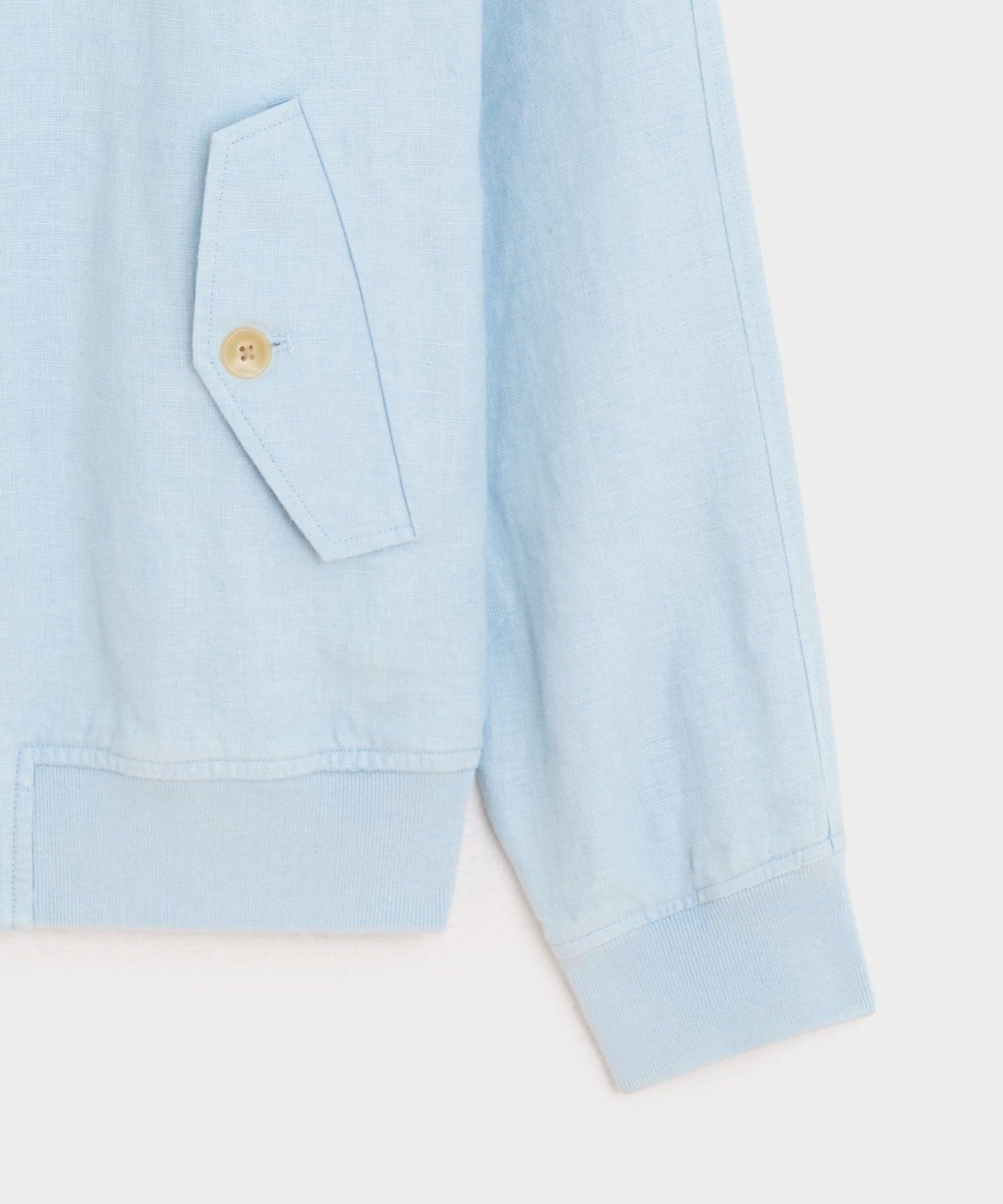 Cropped Linen Harrington Jacket Product Image