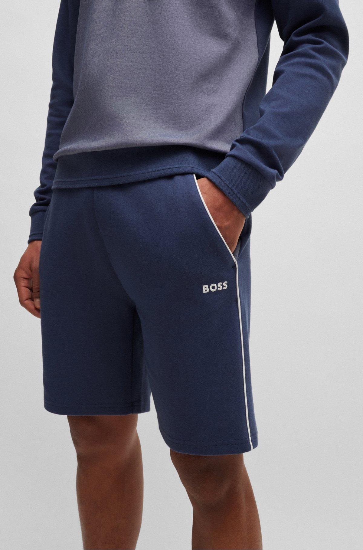 Shorts with embroidered logo and contrast piping Product Image