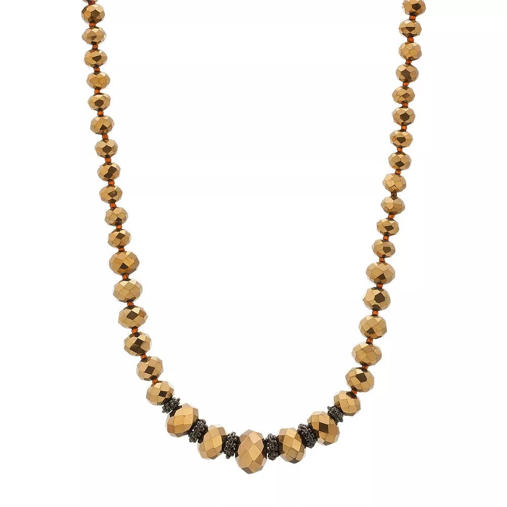 1928 Two Tone Bead Necklace, Women's, Black Product Image