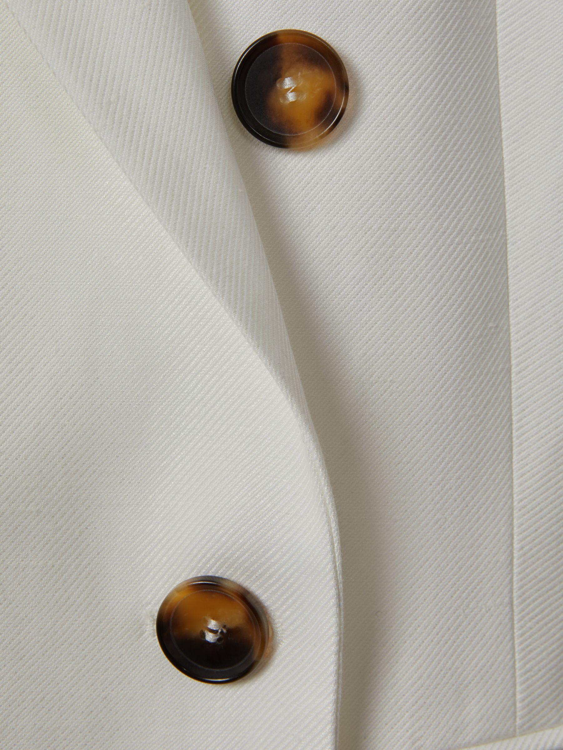 Petite Viscose-Linen Double Breasted Suit Blazer in White Product Image