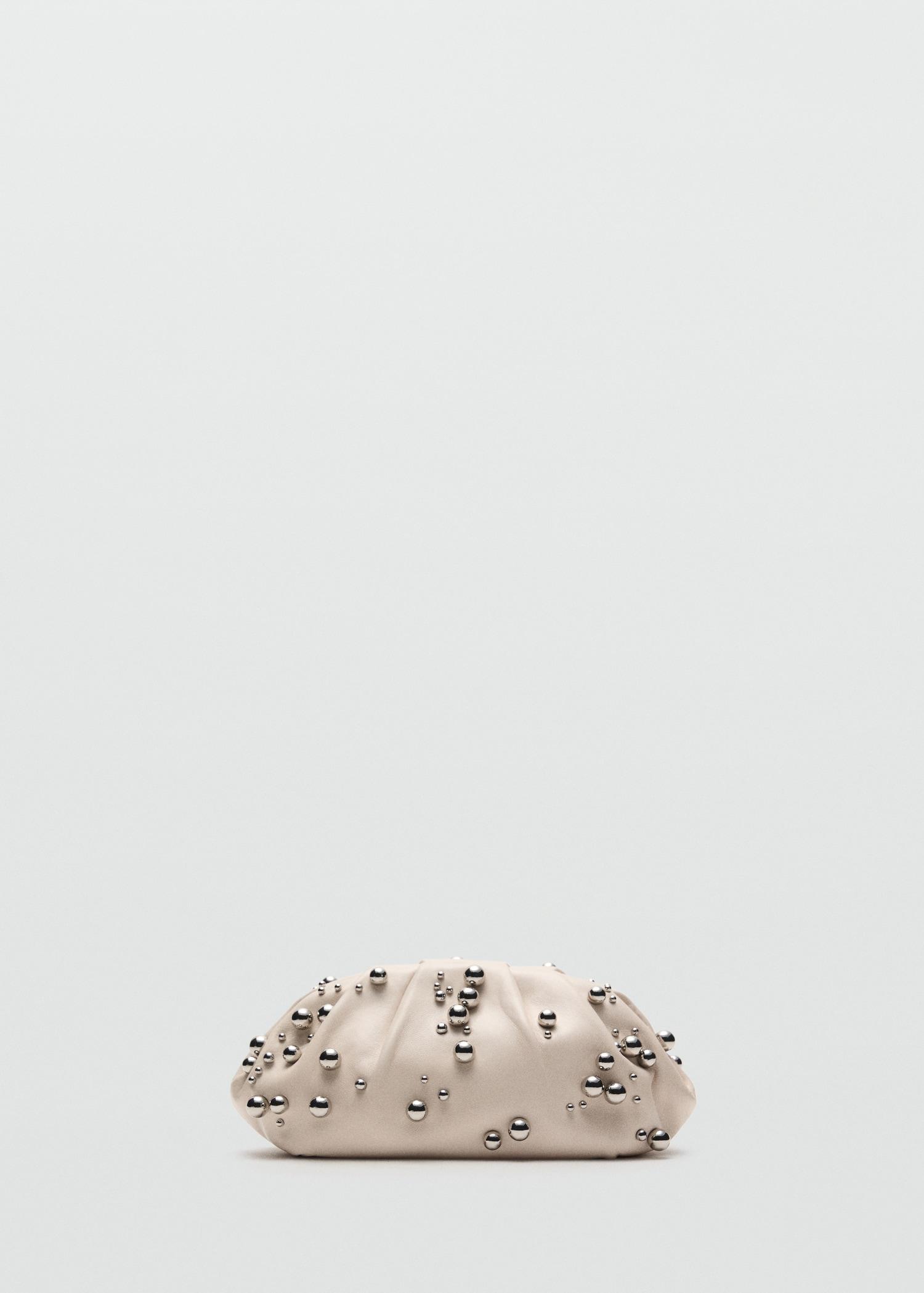 Leather handbag with ball detail - Women | MANGO USA Product Image