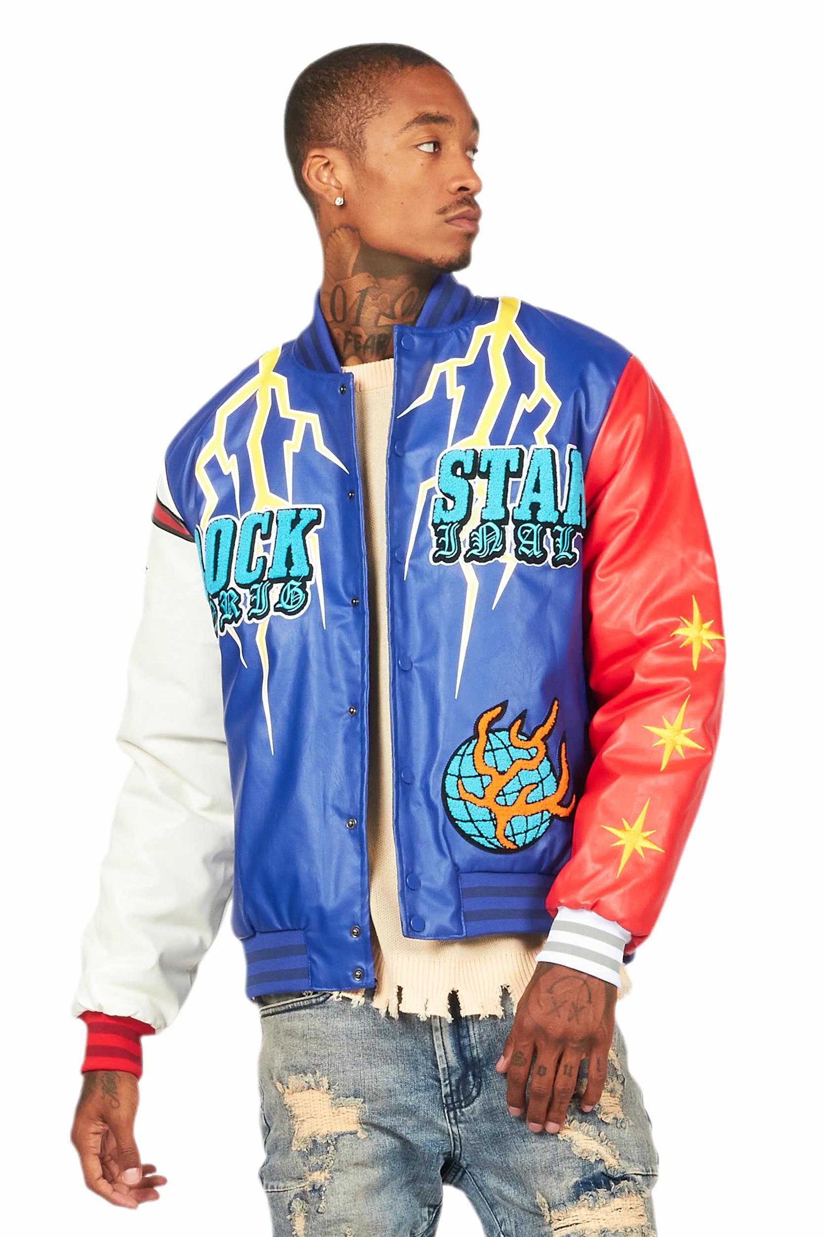 Berube Blue/Multi Varsity Jacket Male Product Image