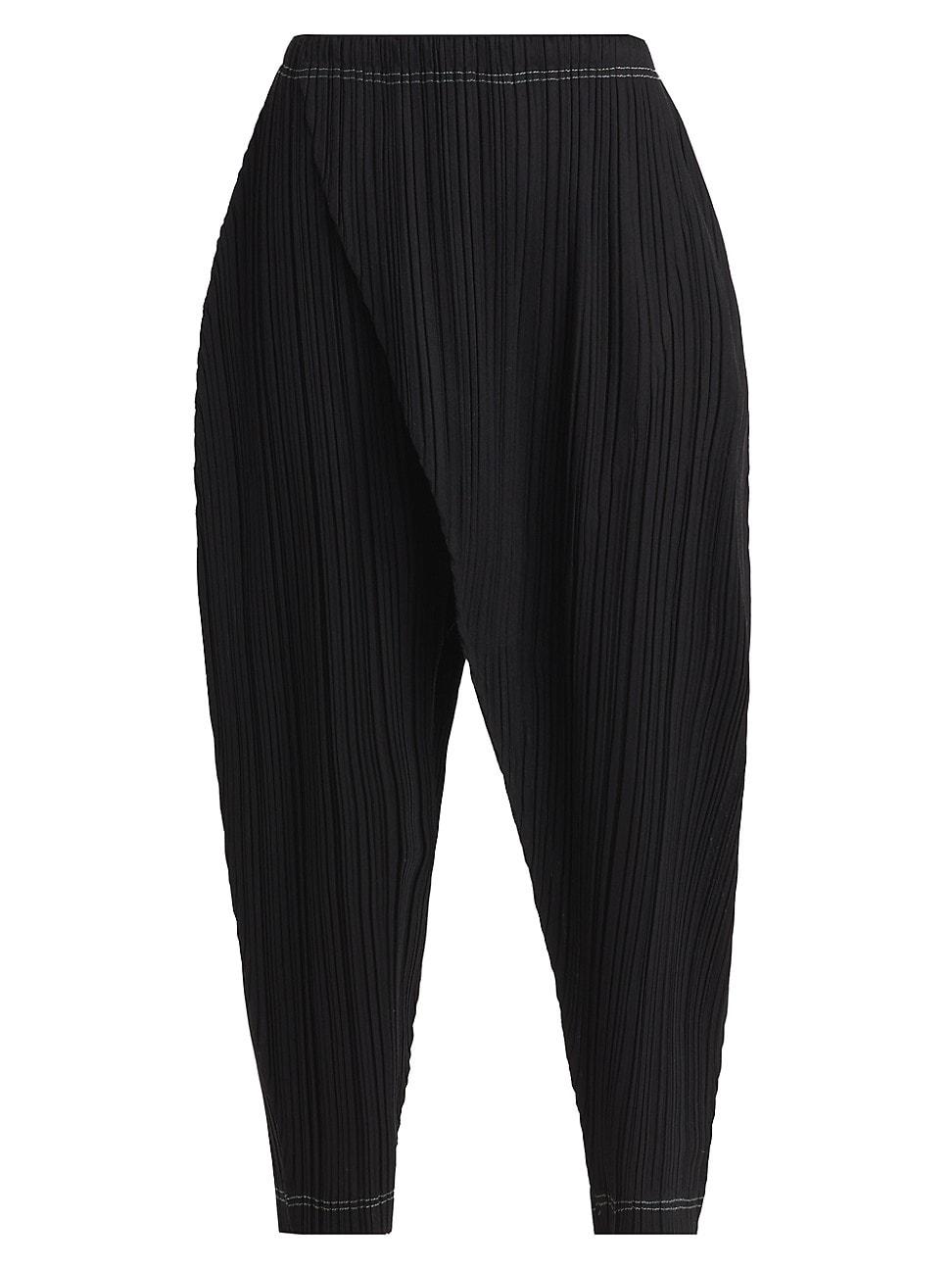 Womens Ramie Pleats Tapered Pants Product Image