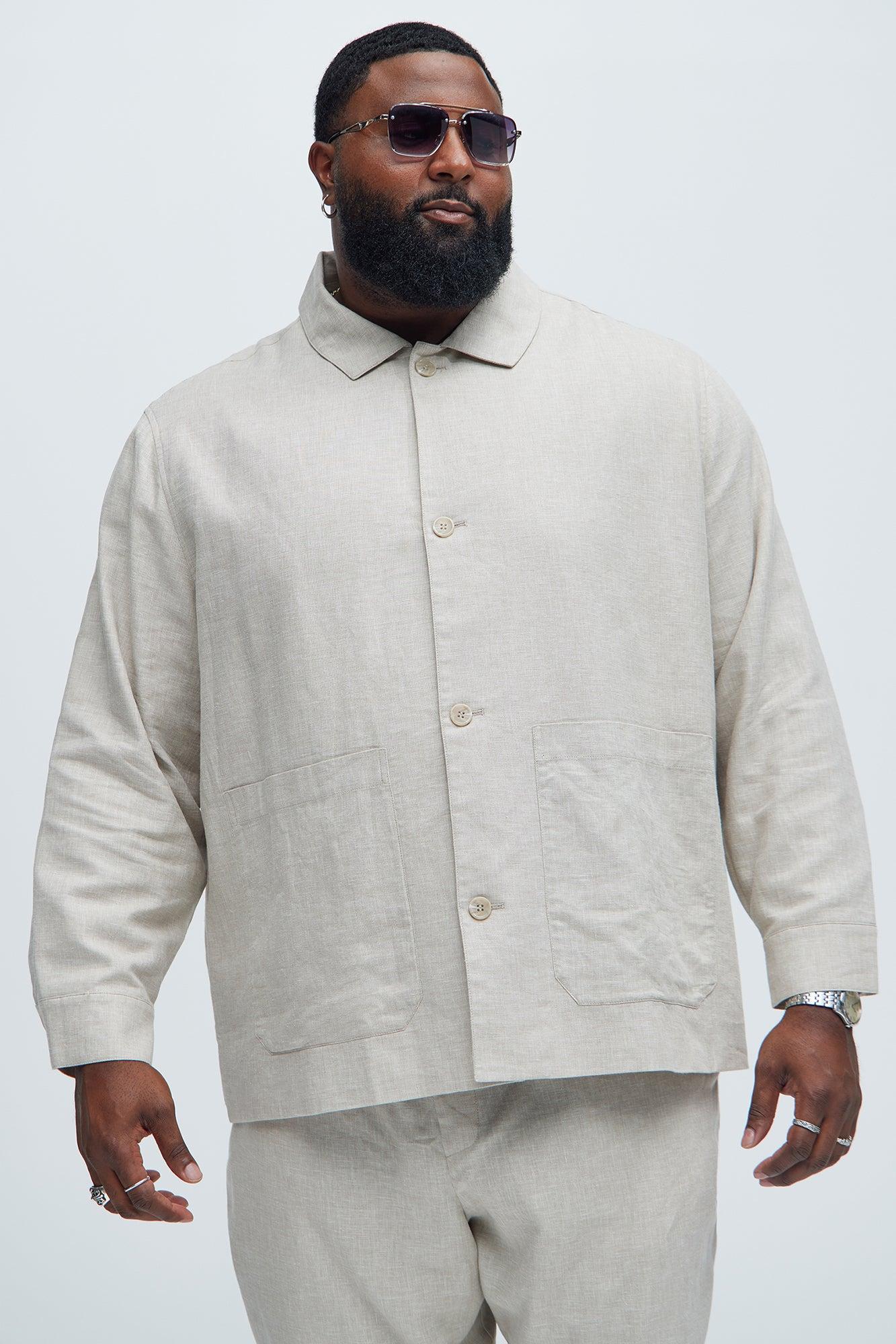 Bahamas Linen Chore Jacket - Stone Product Image