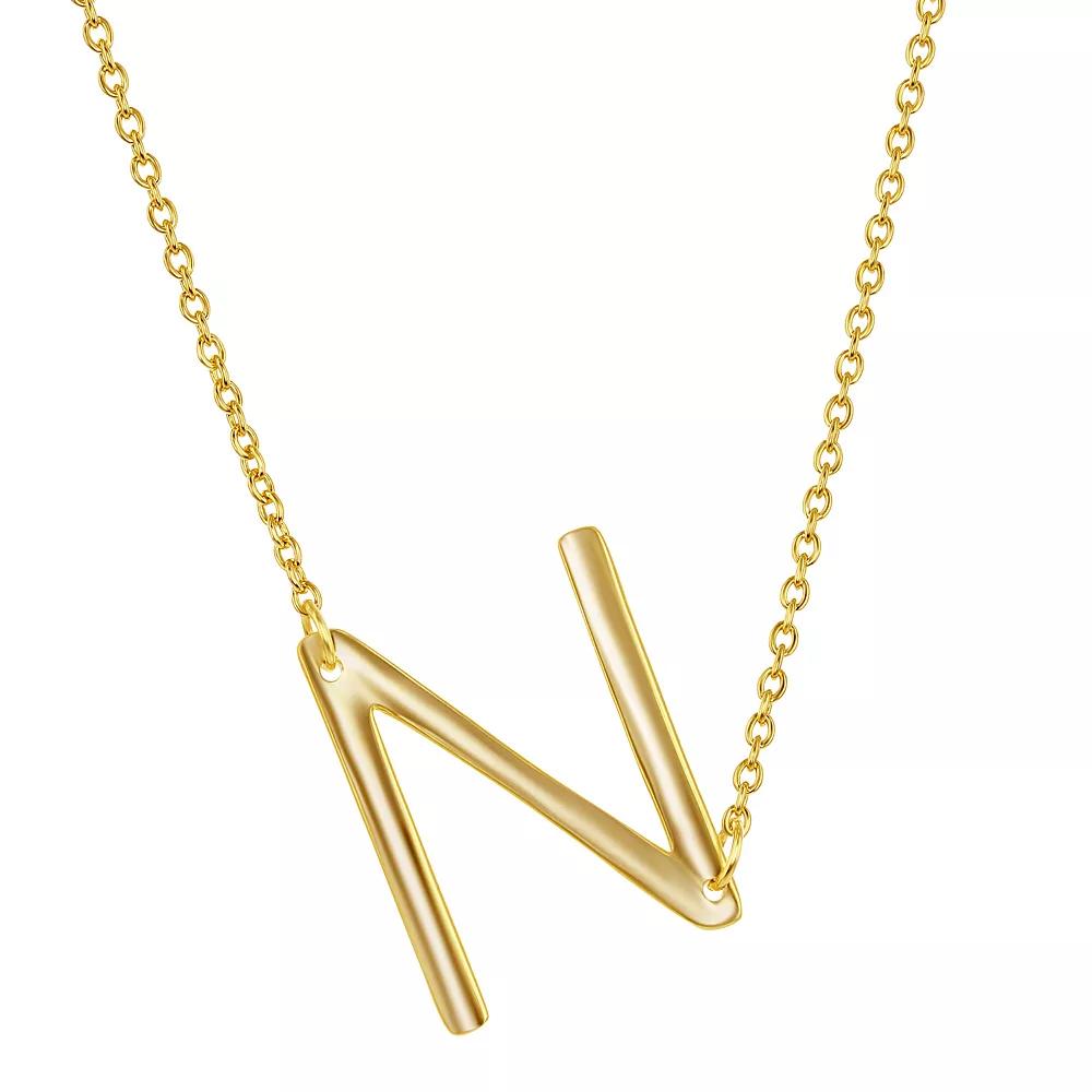 Sterling Silver Sideways Initial Necklace, Women's, Size: 16-18" ADJ, Gold Tone M Product Image