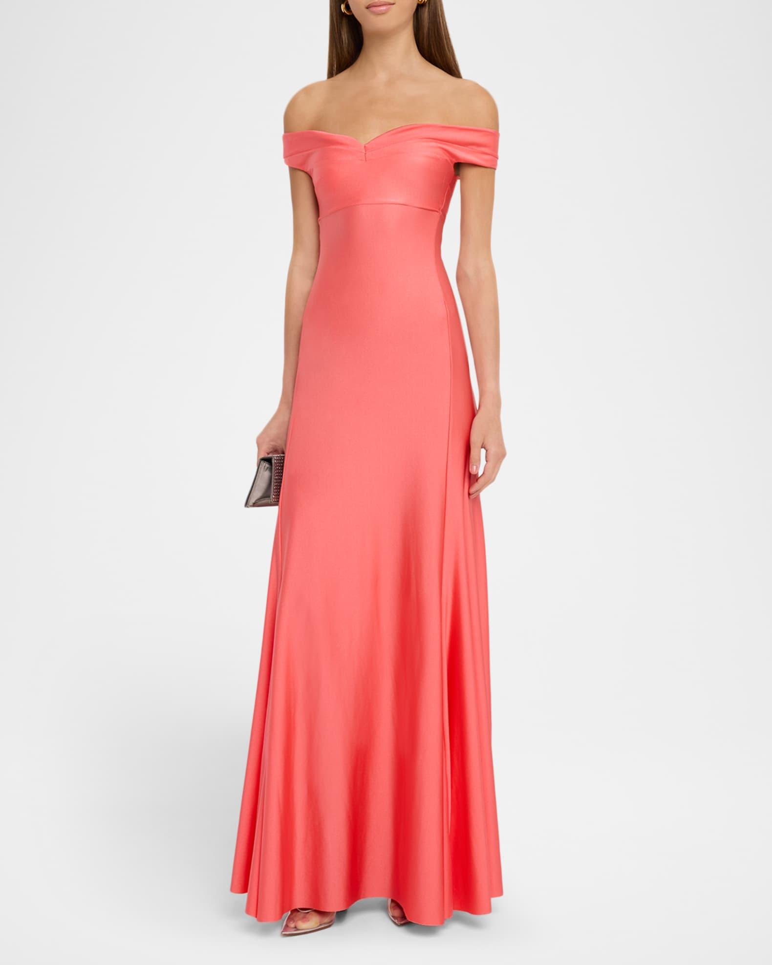 Off-Shoulder Jersey Gown Product Image