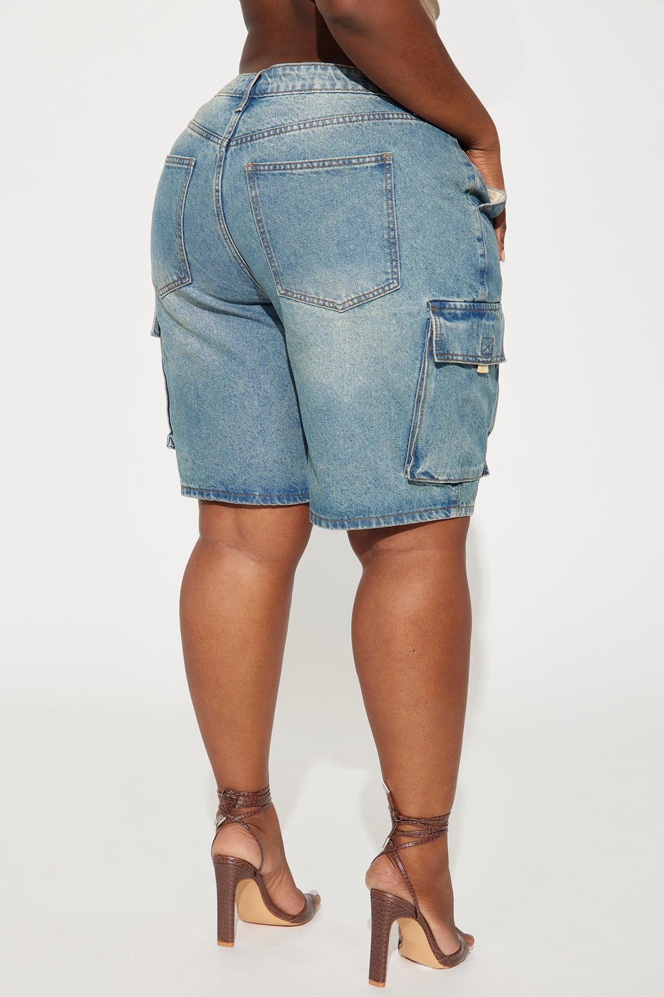 Cameron Denim Cargo Shorts - Medium Wash Product Image