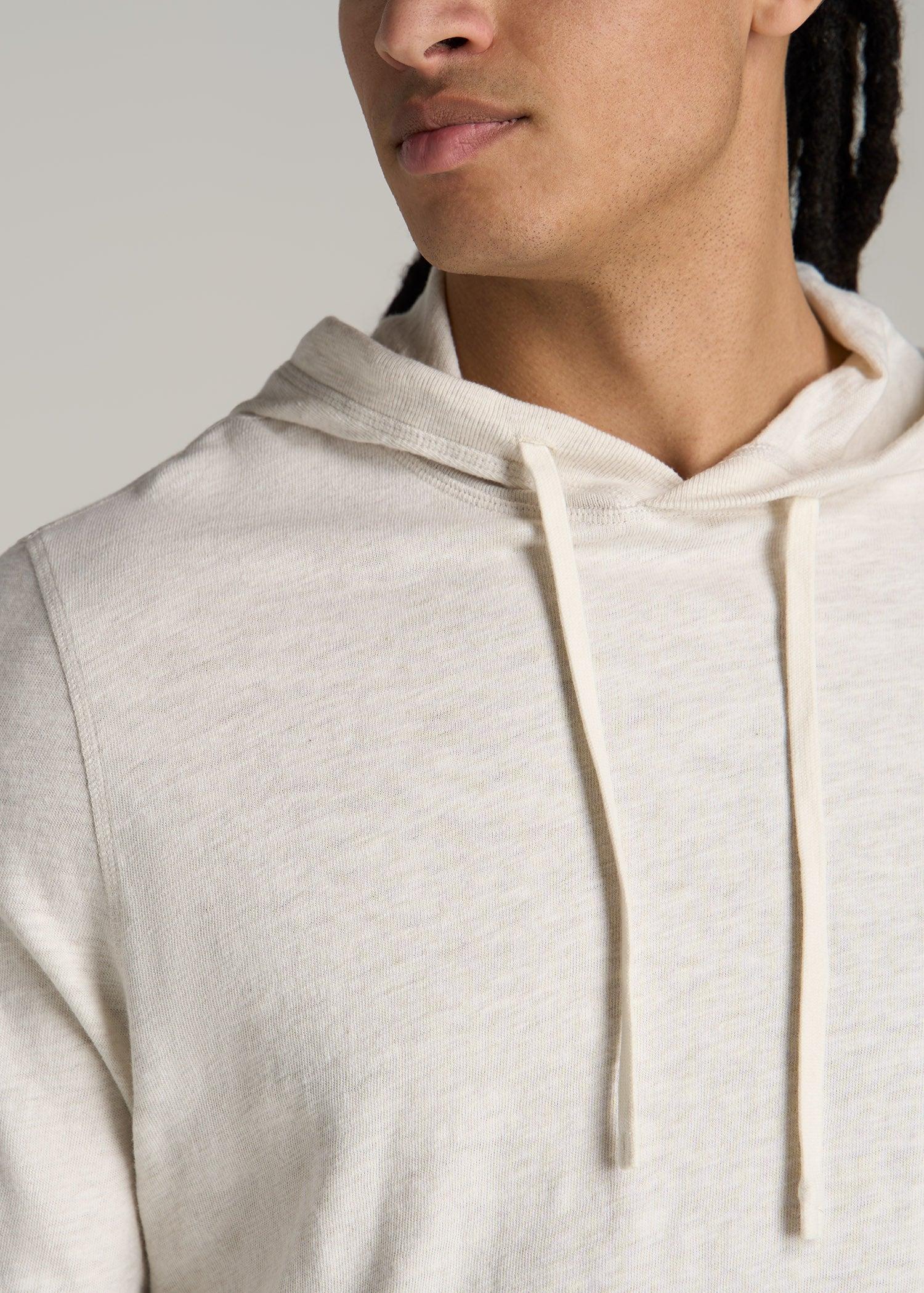 Sunwashed Slub Pullover Hoodie for Tall Men in Heathered Grey Male Product Image