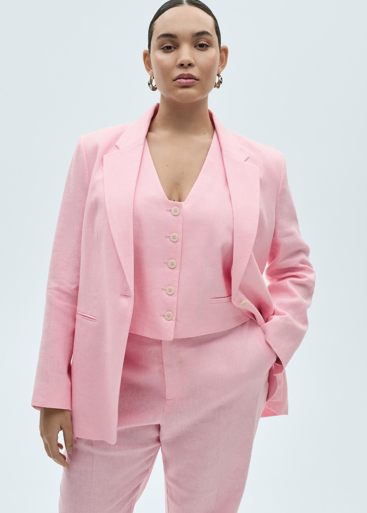 Linen suit waistcoat - Women | MANGO USA Product Image