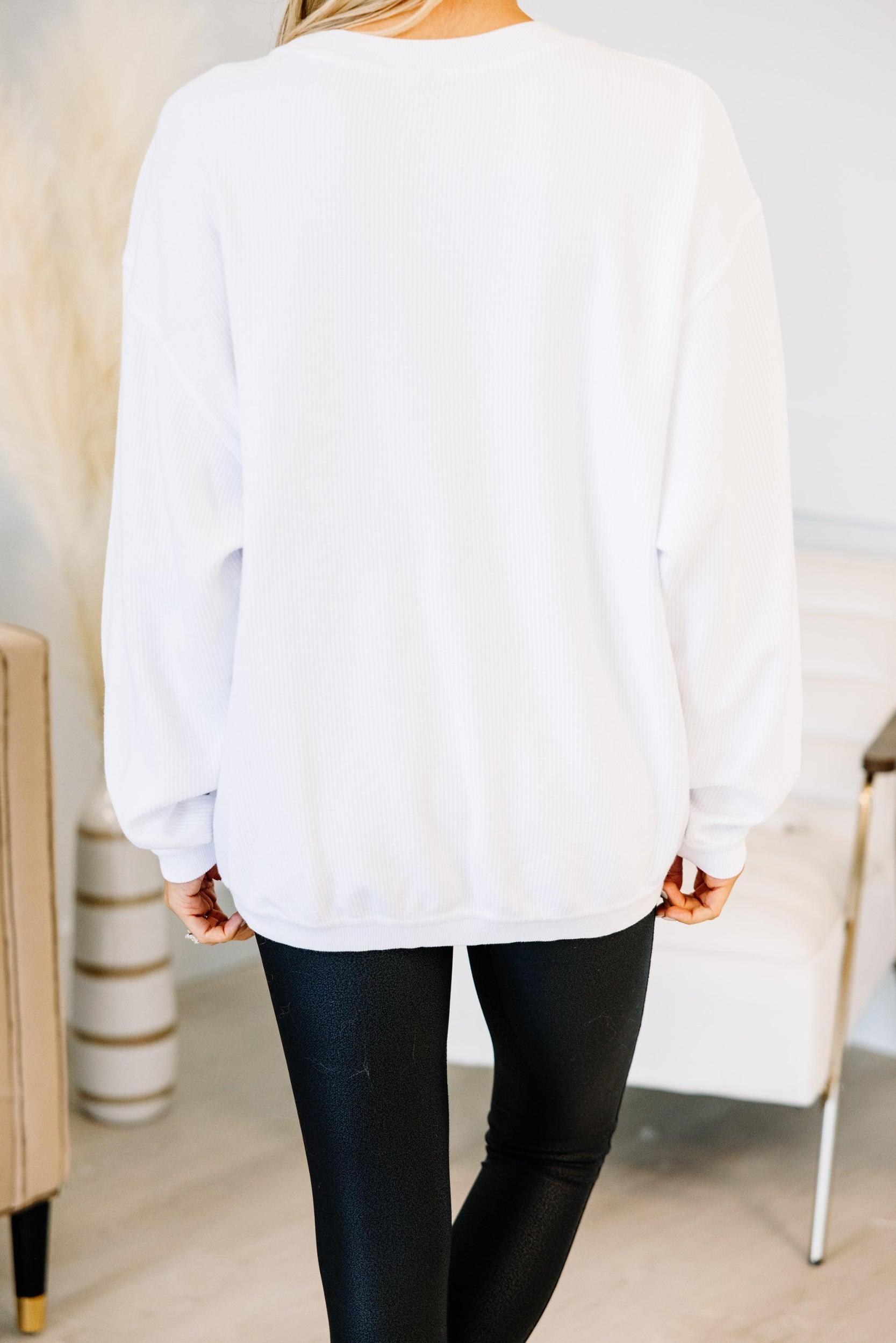 Cool Aunt White Corded Graphic Sweatshirt Female Product Image