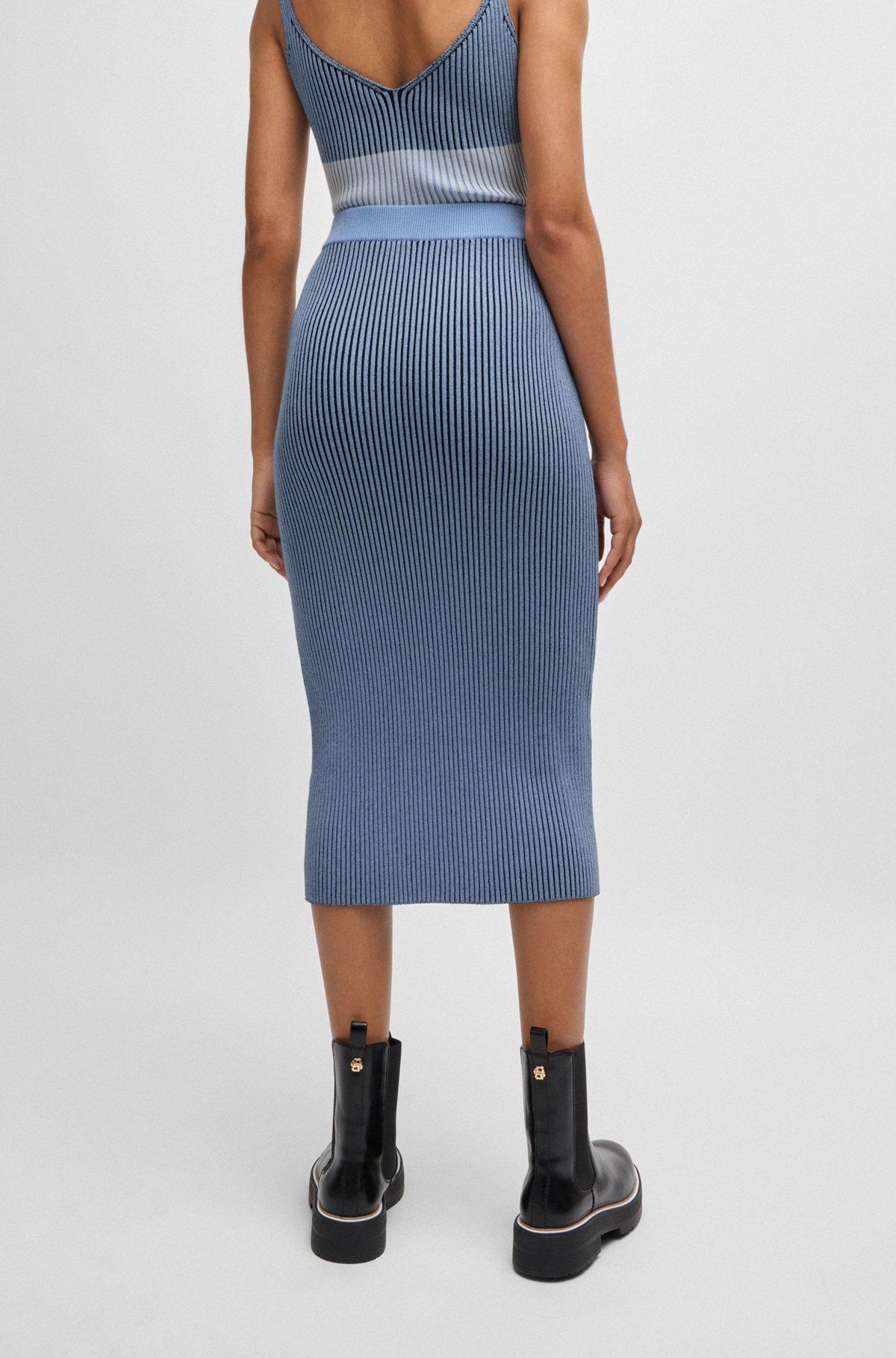 Knitted tube skirt with two-tone rib Product Image