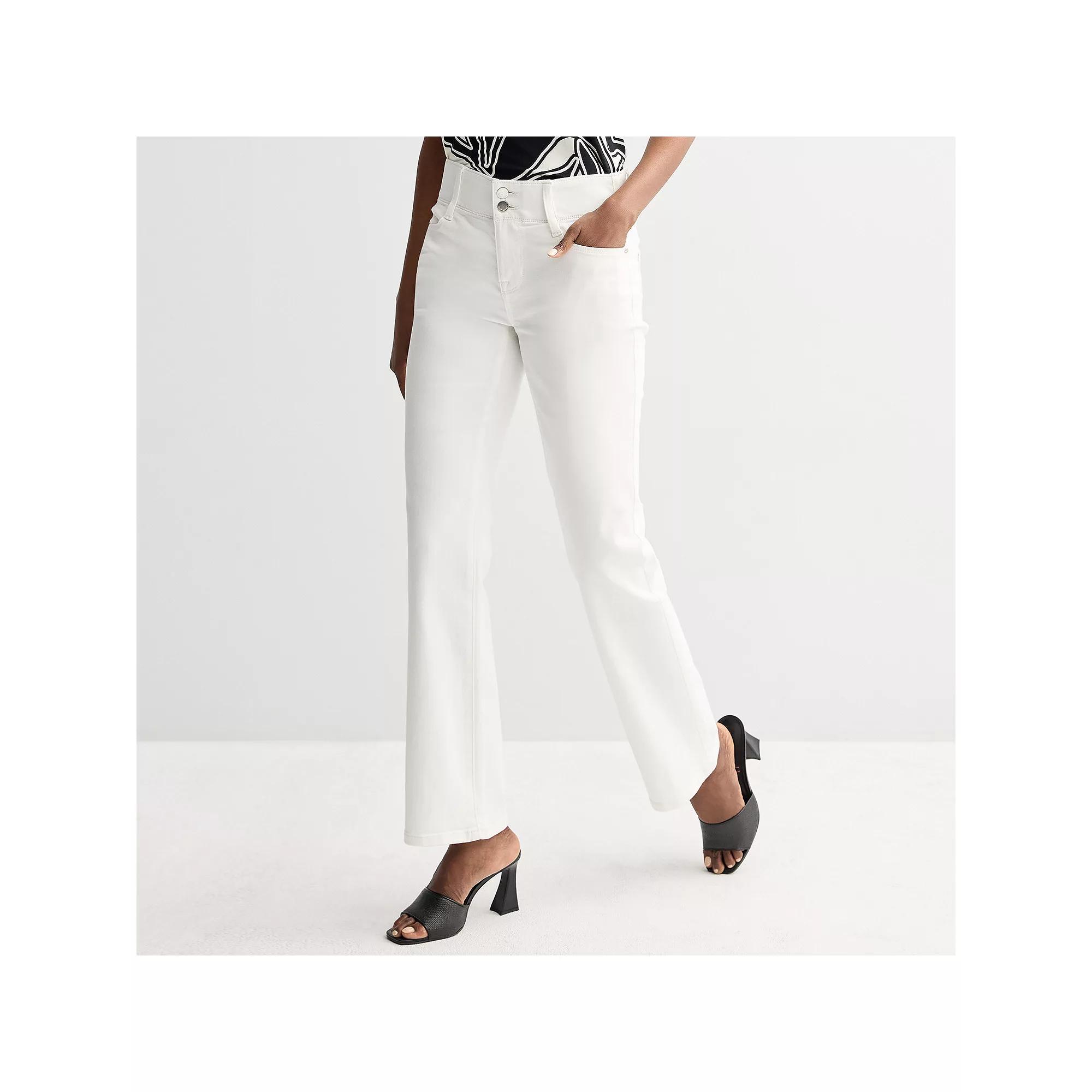 Women's Nine West Tummy-Control Bootcut Jeans, Size: 14, White Knight Product Image