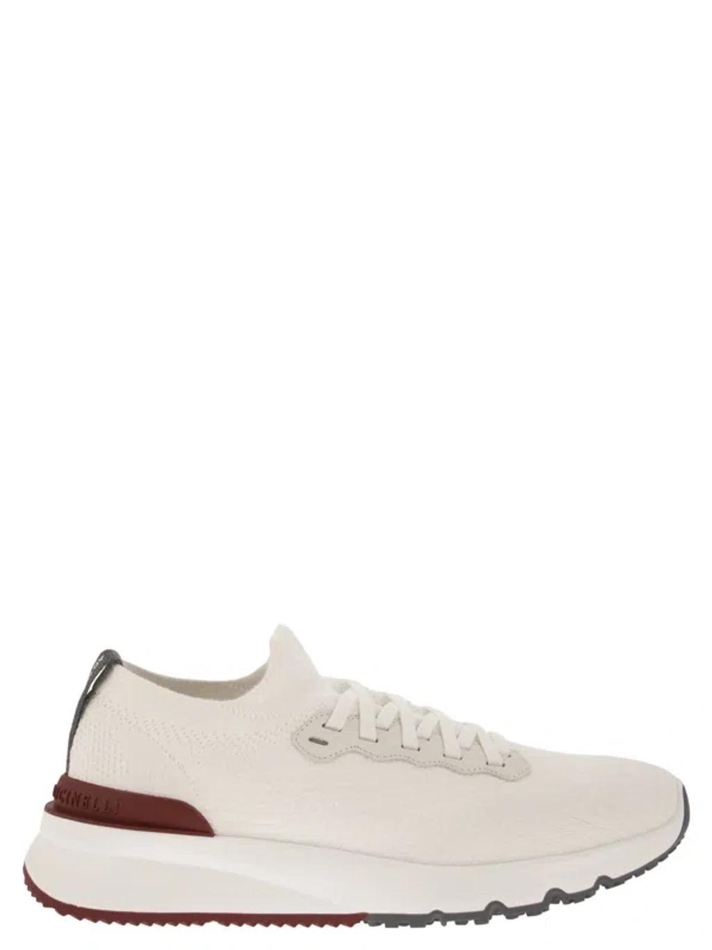 BRUNELLO CUCINELLI Cotton Knit Runners In White Product Image