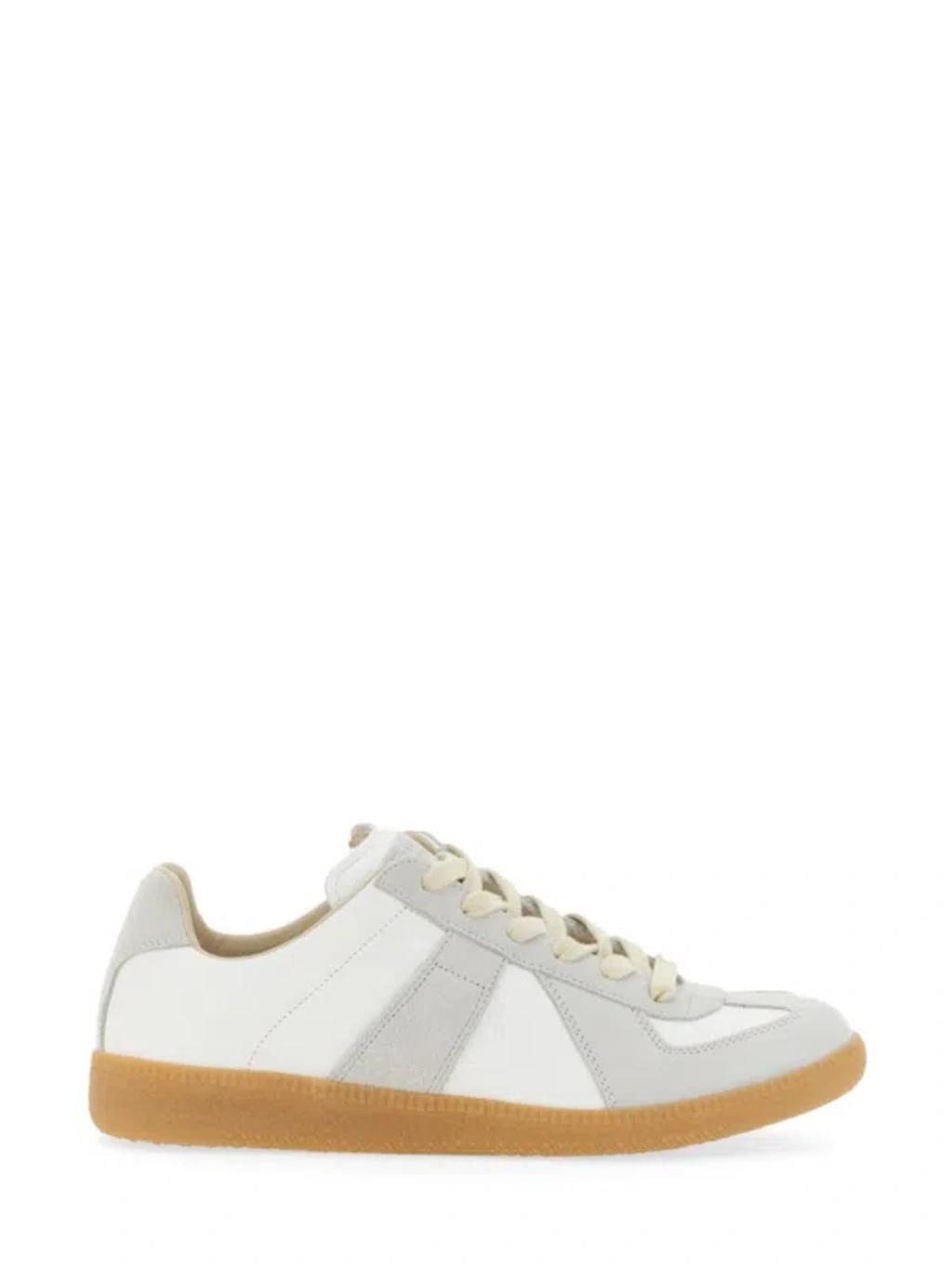 MAISON MARGIELA Replica Leather And Suede Sneakers In White Product Image