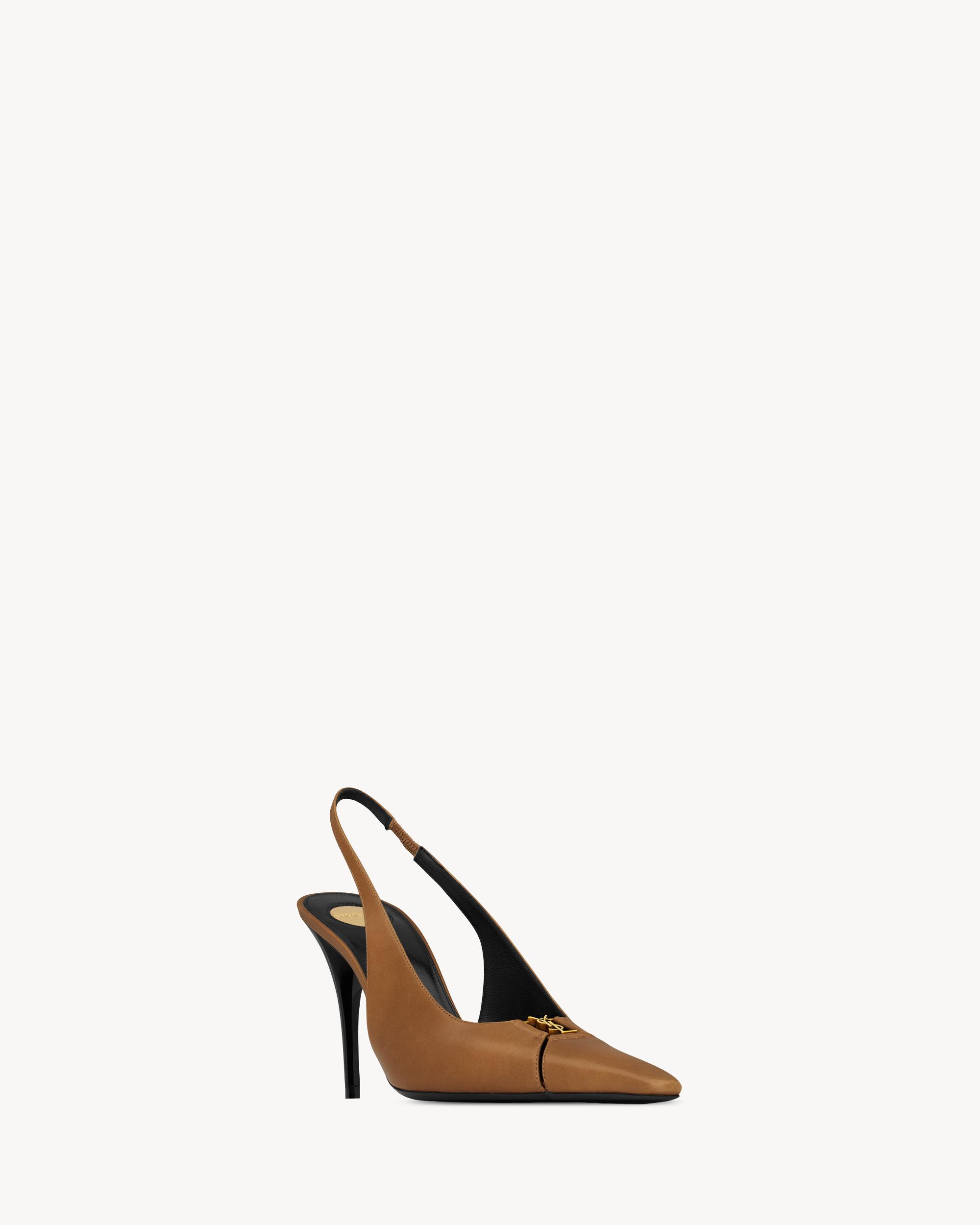 BABYLONE BRETEUIL slingback pumps in smooth leather Product Image