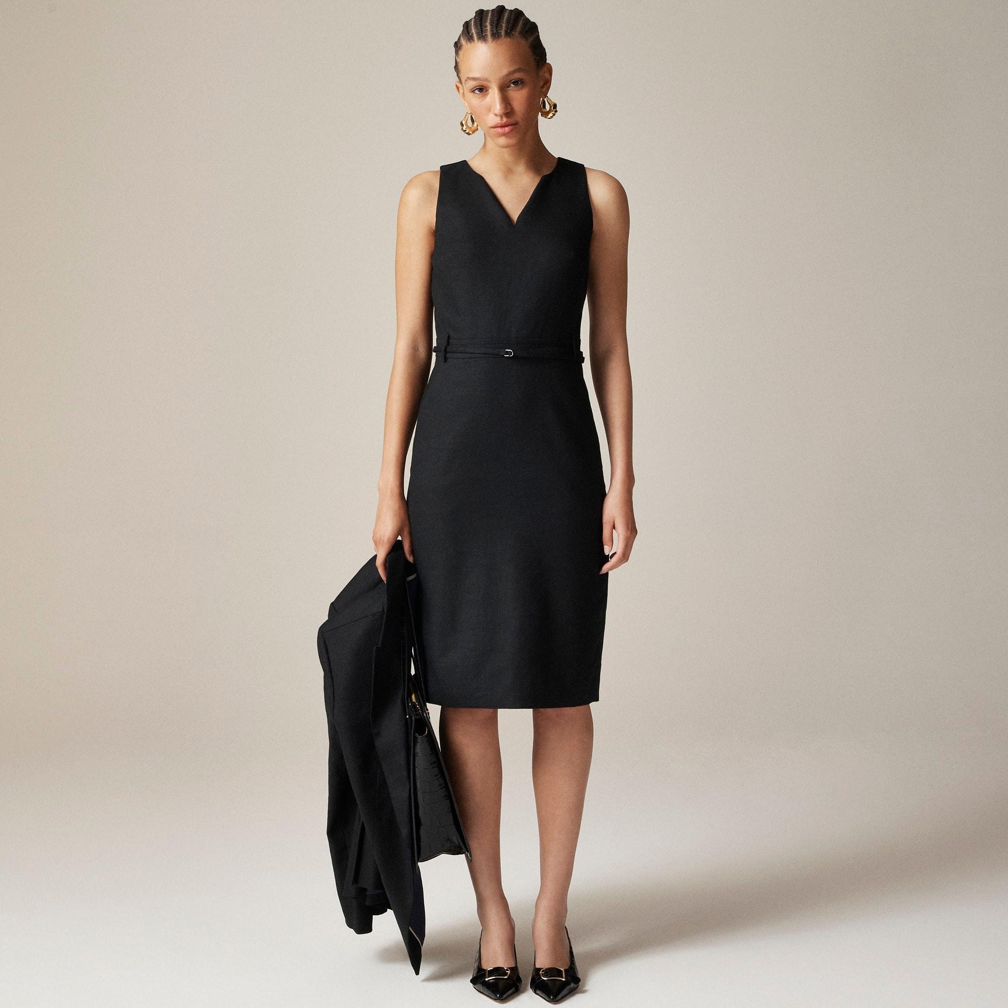 Executive dress in stretch linen blend Product Image