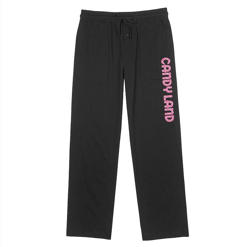 Men's MTV Orange and Pink Line Logo Pajama Pants, Size: Small, Black Product Image