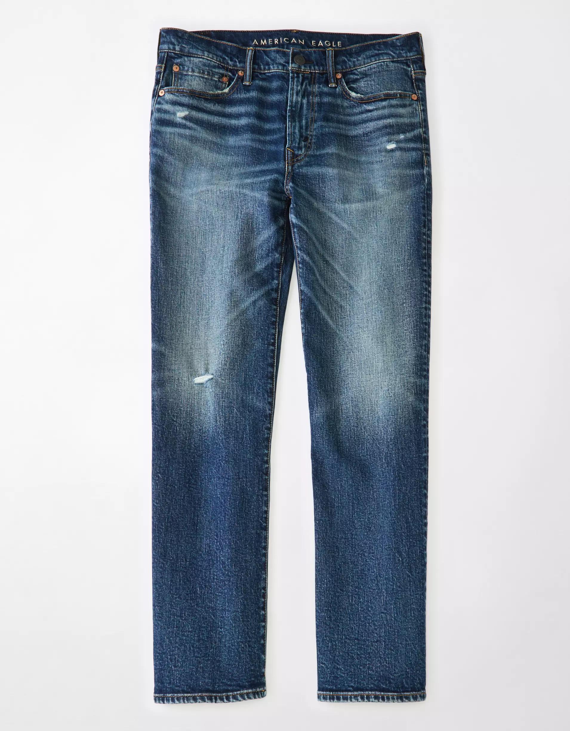 AE EasyFlex Distressed Relaxed Straight Jean Product Image