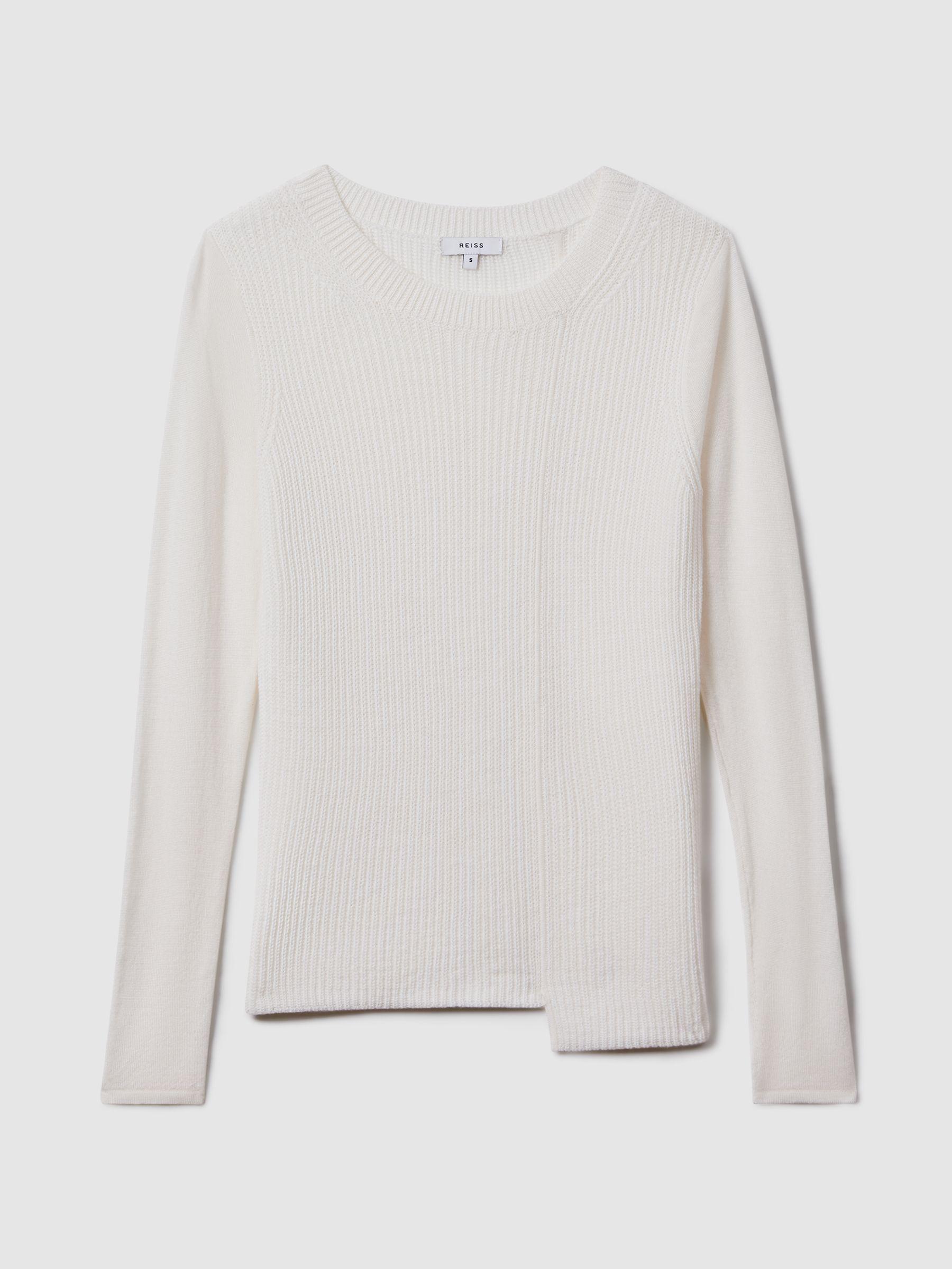 Knitted Crew Neck Top in Ivory Product Image