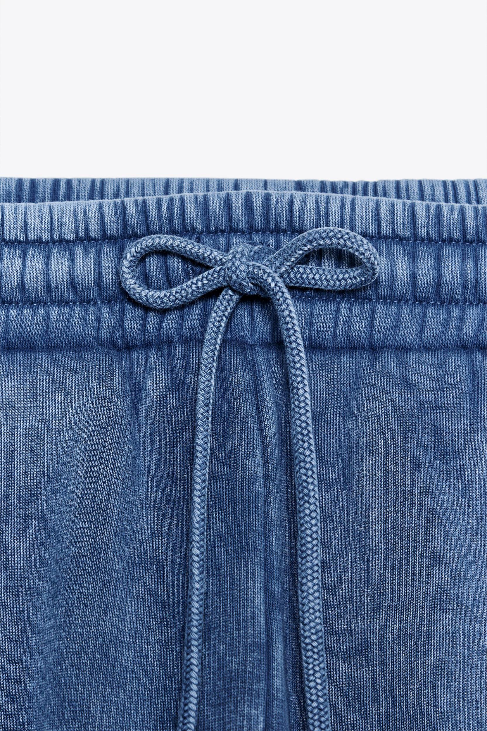 WASHED EFFECT TEXT DETAIL SWEATPANTS Product Image