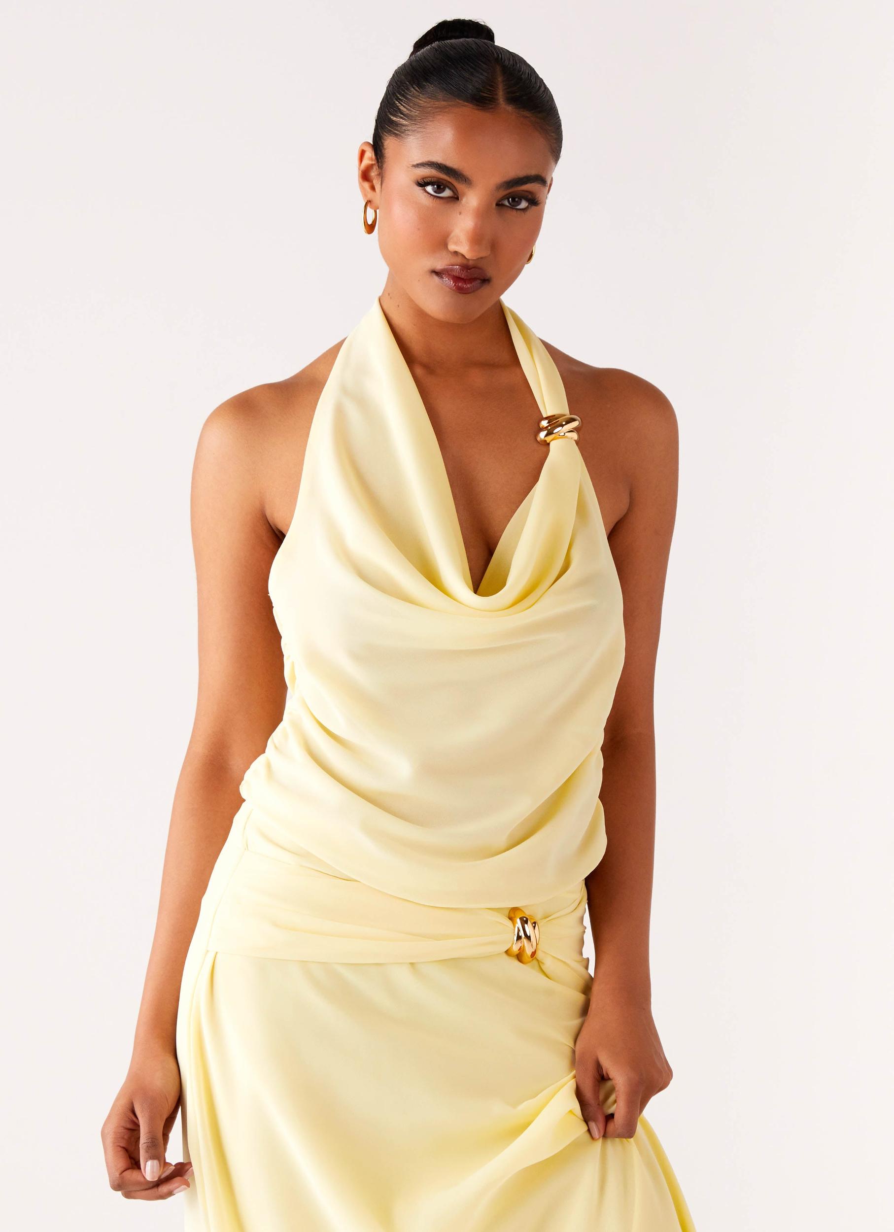 Anuhea Cowl Top - Yellow Product Image