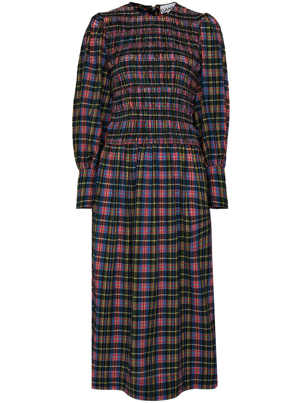 seersucker smocked midi dress Product Image