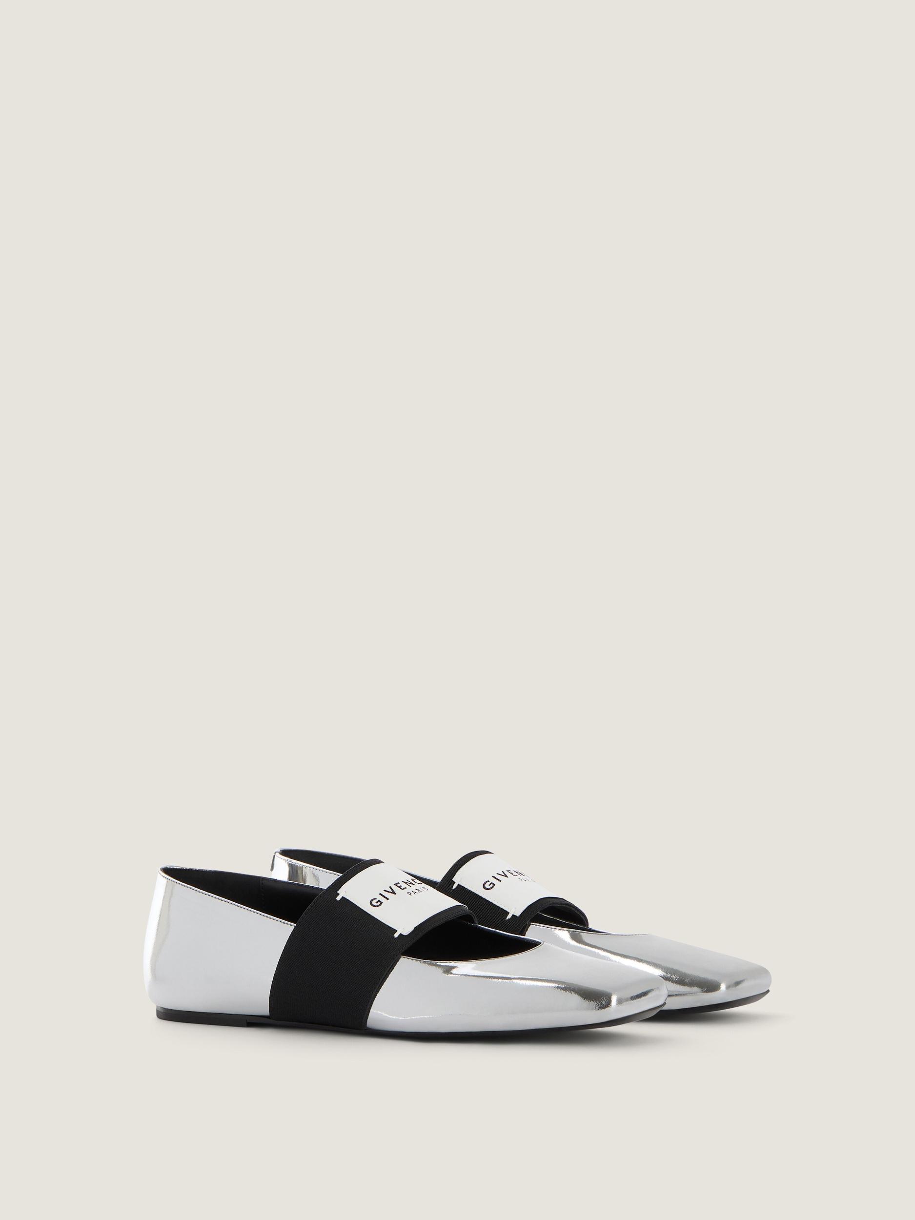 Sliced Square ballerinas in mirror effect leather Product Image