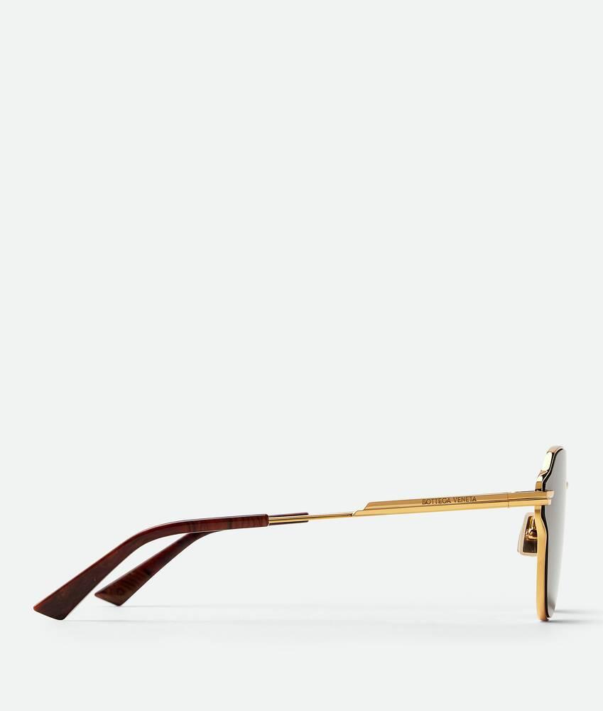 Glaze Metal Aviator Sunglasses in Gold / Brown Product Image