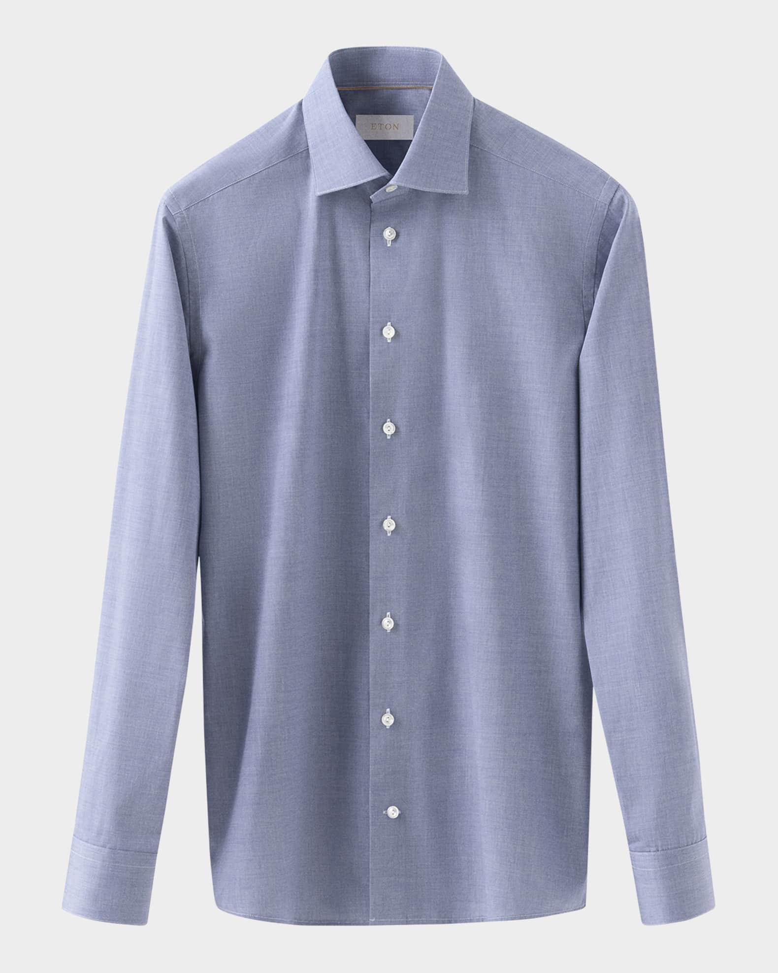Men's Elevated Chambray Poplin Contemporary-Fit Dress Shirt Product Image